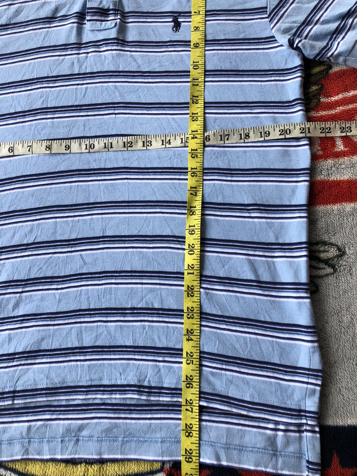 Polo Ralph Lauren Vintage Polo Ralph Lauren Stripe Blue Harizontal Collar Tee Size US S / EU 44-46 / 1 - 8 Thumbnail