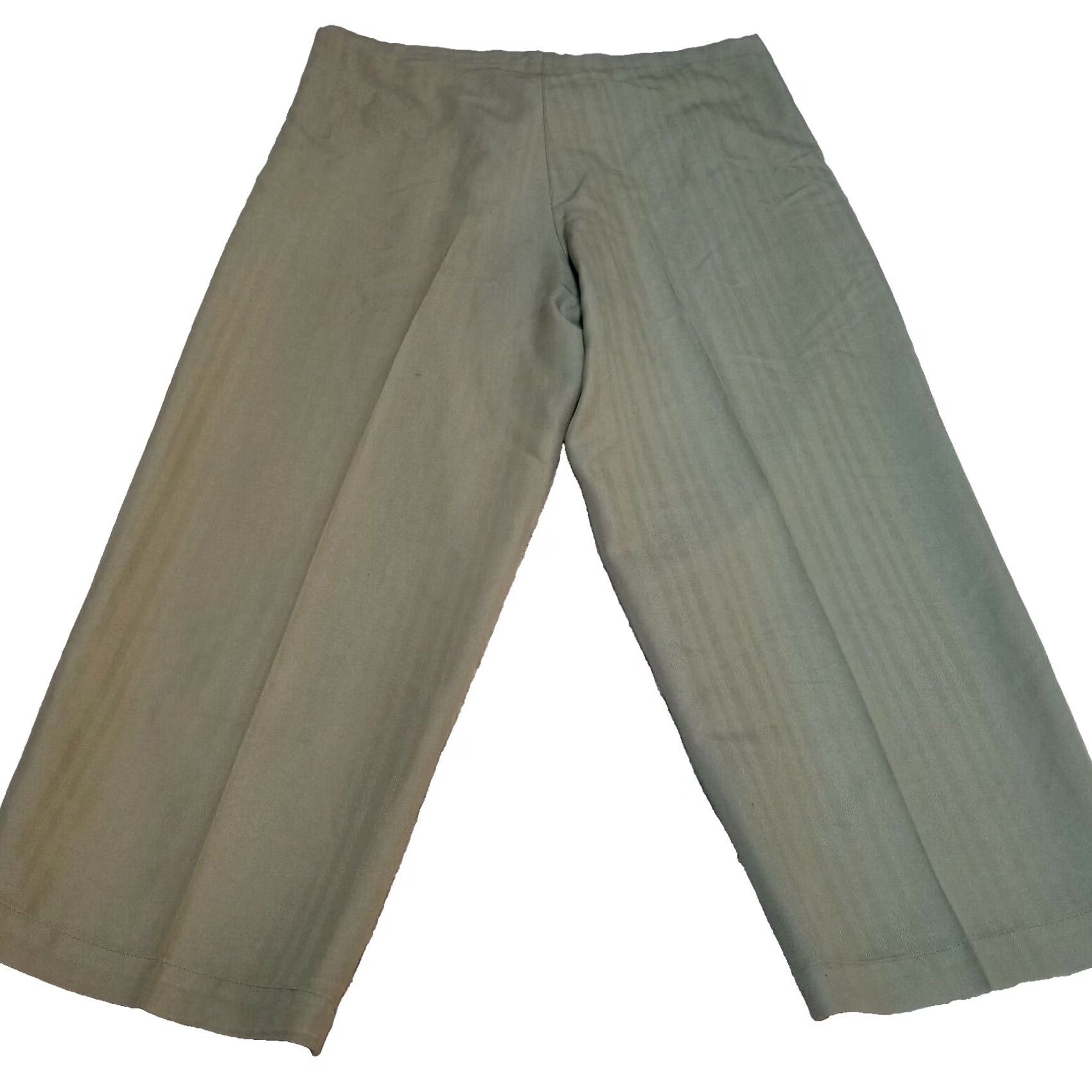 Vintage Caribbean Joe Womens Small Crop Pants High-Rise Drawstring Waist Pockets Green Capris Size 28" / US 6 / IT 42 - 2 Thumbnail