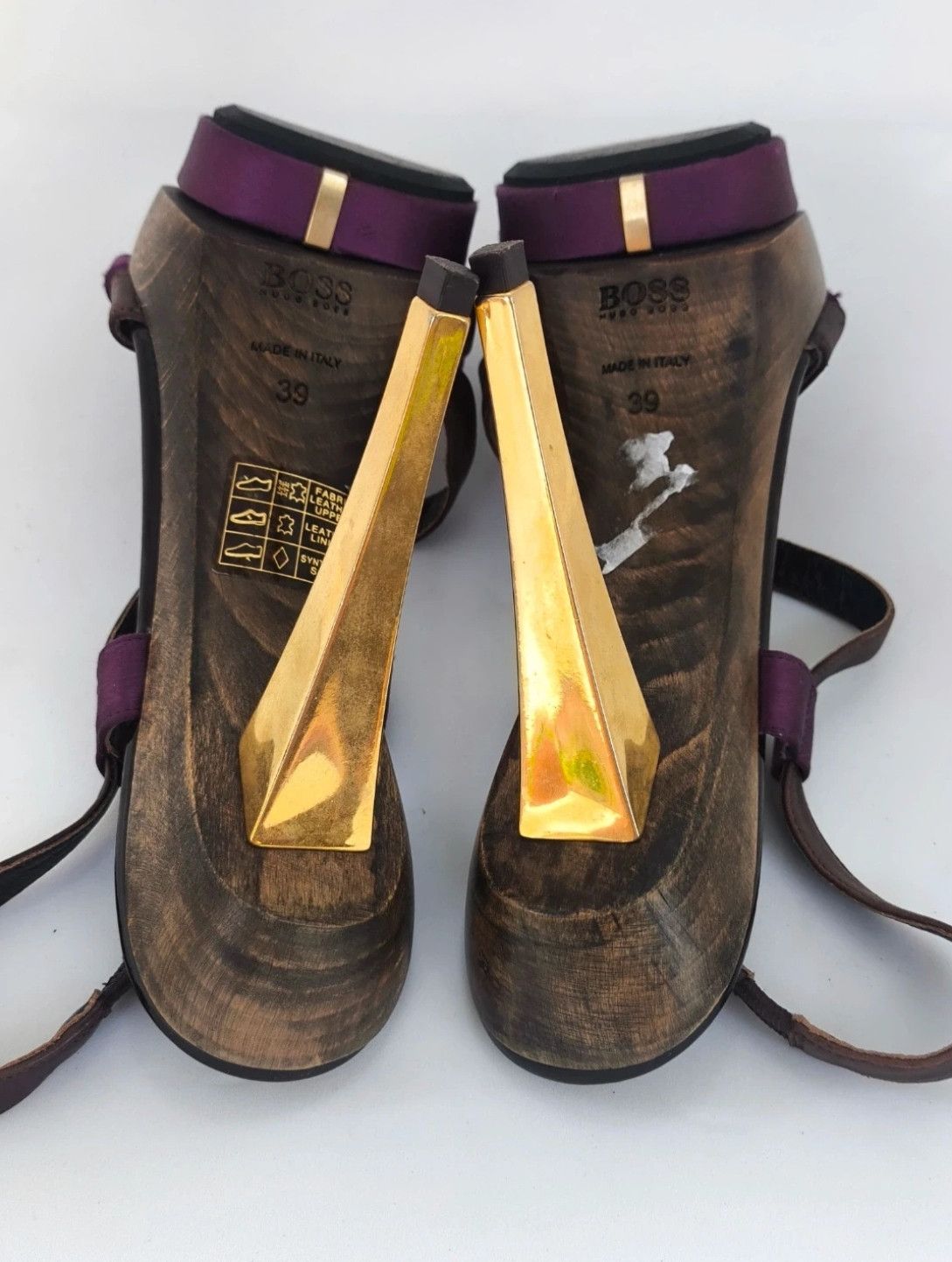 Hugo Boss BOSS Heeled Sandals Platform Leather EU 39 Size US 9 / IT 39 - 7 Thumbnail