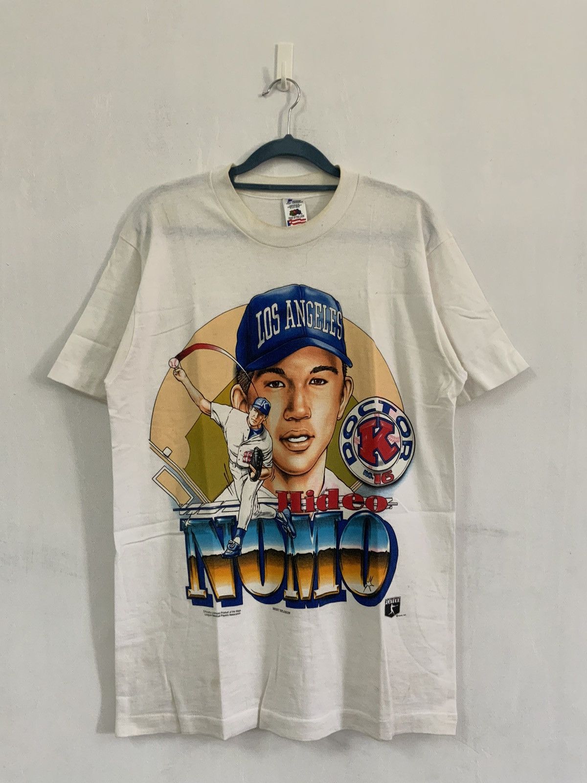 Vintage Vintage Hideo Nomo Doctor K Los Angeles Dodgers Tee Size US M / EU 48-50 / 2 - 1 Thumbnail