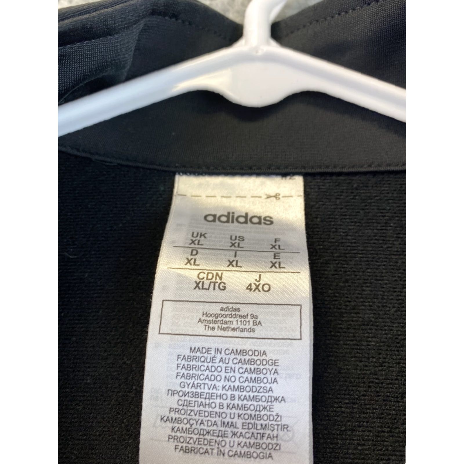 Adidas adidas Mens sz XL Black White 3 Stripe Full Zip Track Jacket/ 92-26 Size US XL / EU 56 / 4 - 4 Thumbnail