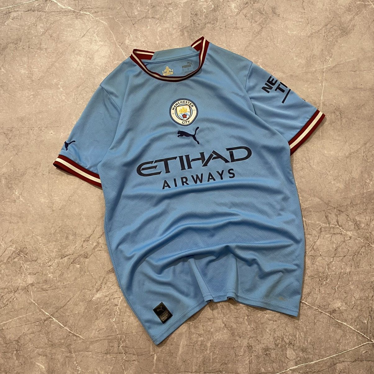 Puma HAALAND ! PUMA MANCHESTER CITY TEE SOCCER JERSEY ETIHAD Size US S / EU 44-46 / 1 - 1 Thumbnail