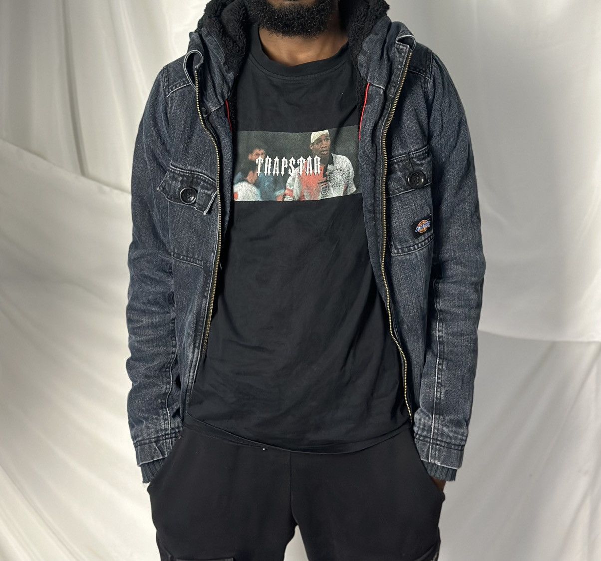 Dickies Rare Dickies Hooded Fleece Utility Denim Jacket Size US S / EU 44-46 / 1 - 2 Thumbnail