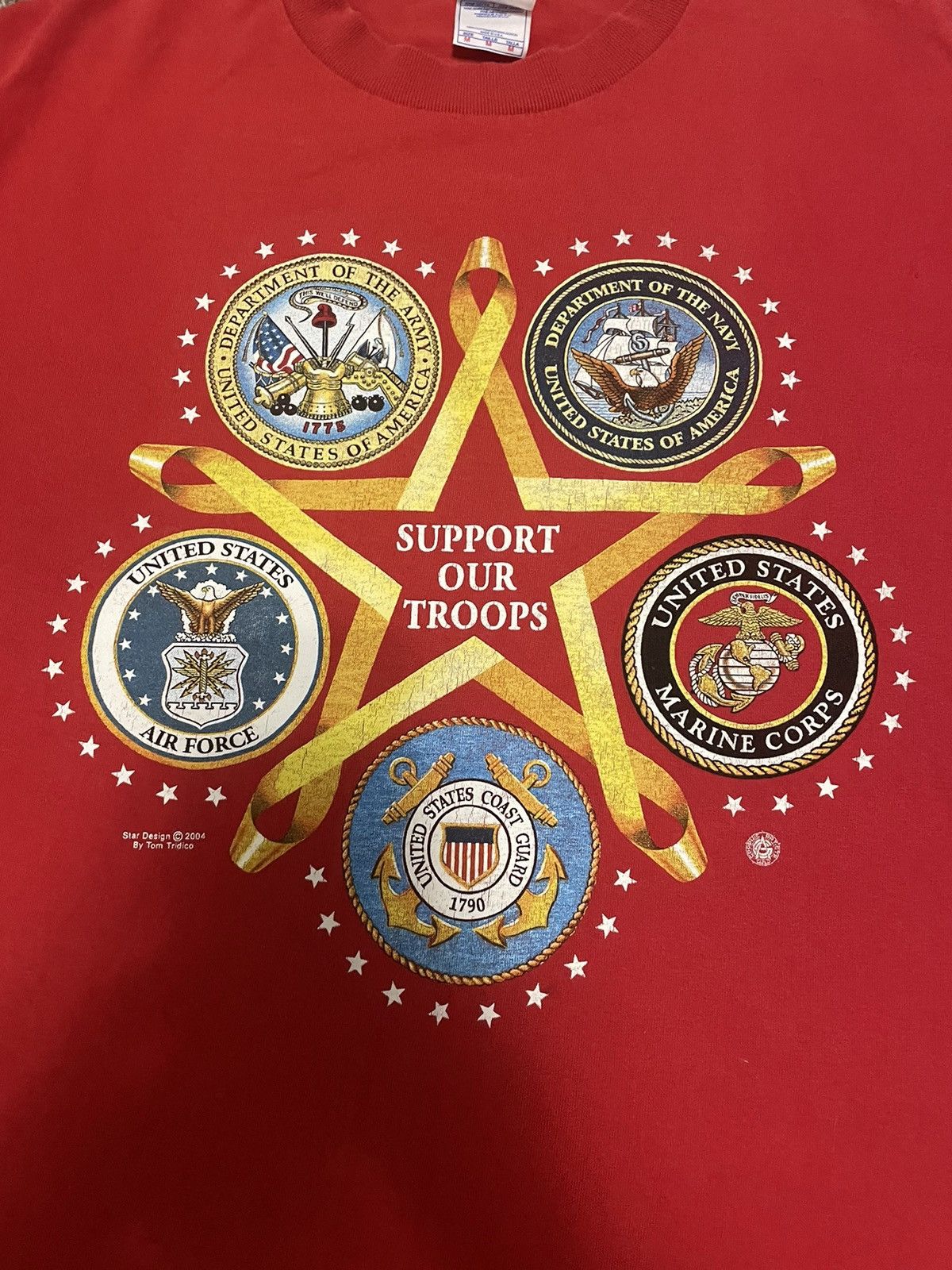Vintage Vintage 2000s USA support our troops shirt Size US M / EU 48-50 / 2 - 1 Thumbnail