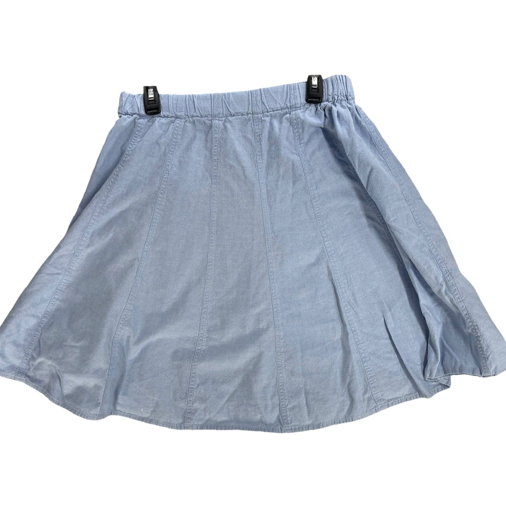 Vintage Vermont Country Store Skirt Plus 1X Blue Short A-Line Cotton 100% Solid Cottage Prairie Womens Girls Mens Size 40" / US 18 - 2 Thumbnail