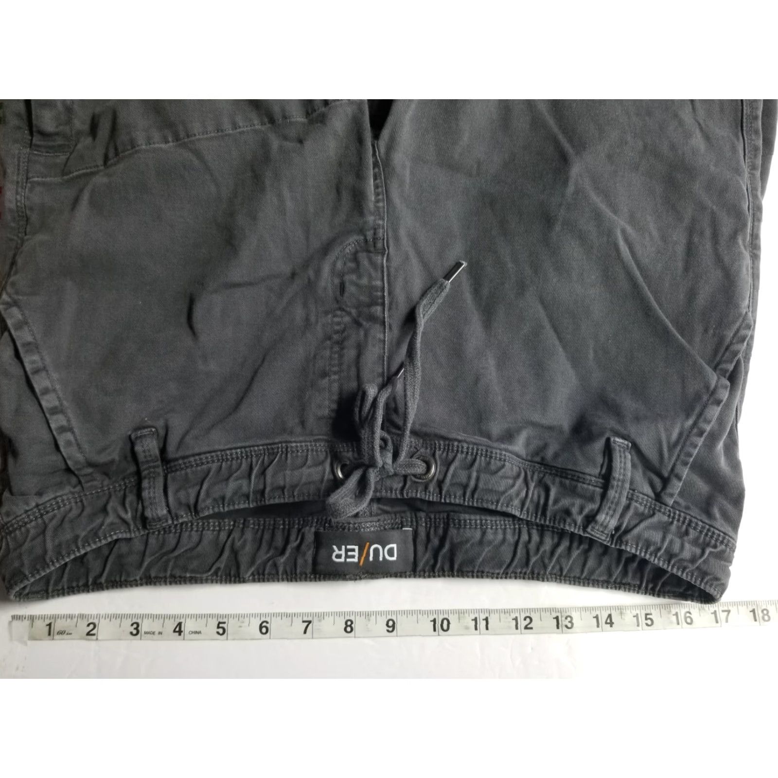 Vintage DU/ER Mens Pants Slim Fit 36 x 29 Cotton Twill Chino with Logo (Gray) Classic Tapered Flat Front Regular Size 36 Mens Size US 36 / EU 52 - 3 Thumbnail
