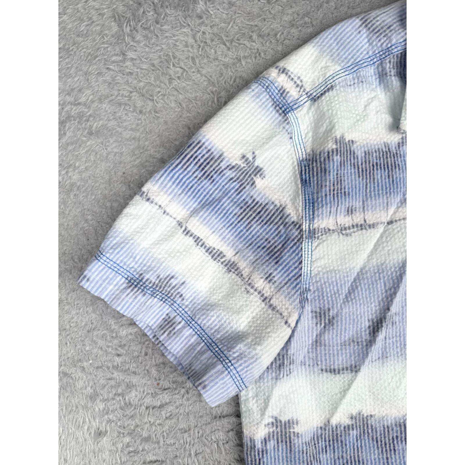 Tommy Bahama Tommy Bahama Shirt Men Small Blue White Stripe Cotton Blend Button Hawaiian Casual Shirts Size US S / EU 44-46 / 1 - 3 Thumbnail