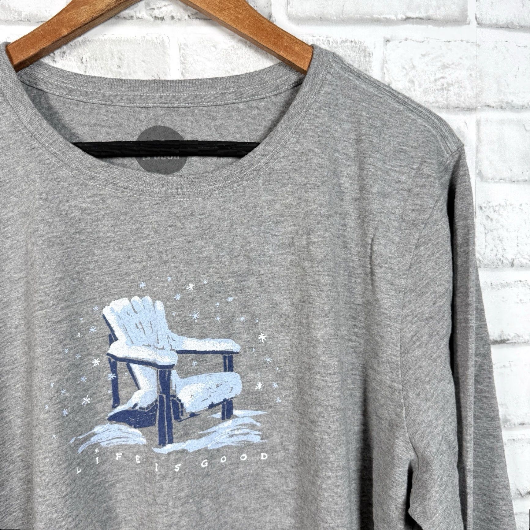 Life is Good Life is Good Shirt Adult XL Gray Graphic Long Sleeve Mens Size US XL / EU 56 / 4 - 2 Thumbnail