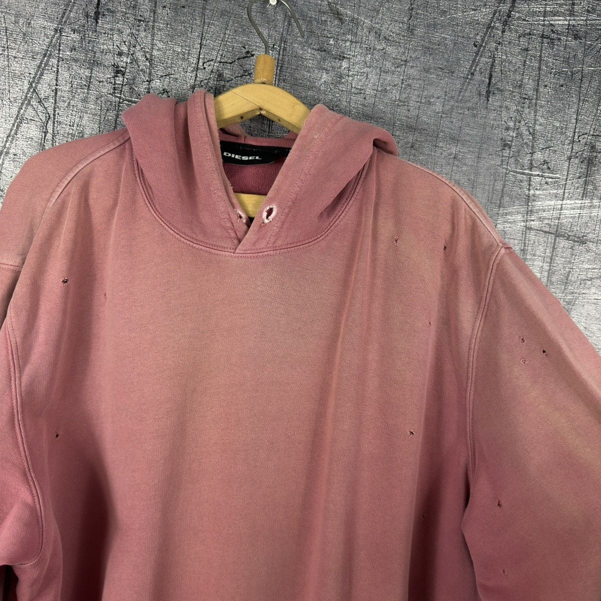 Diesel Diesel distressed sun faded pink hoodie avant garde Y2K Size US XL / EU 56 / 4 - 8 Thumbnail