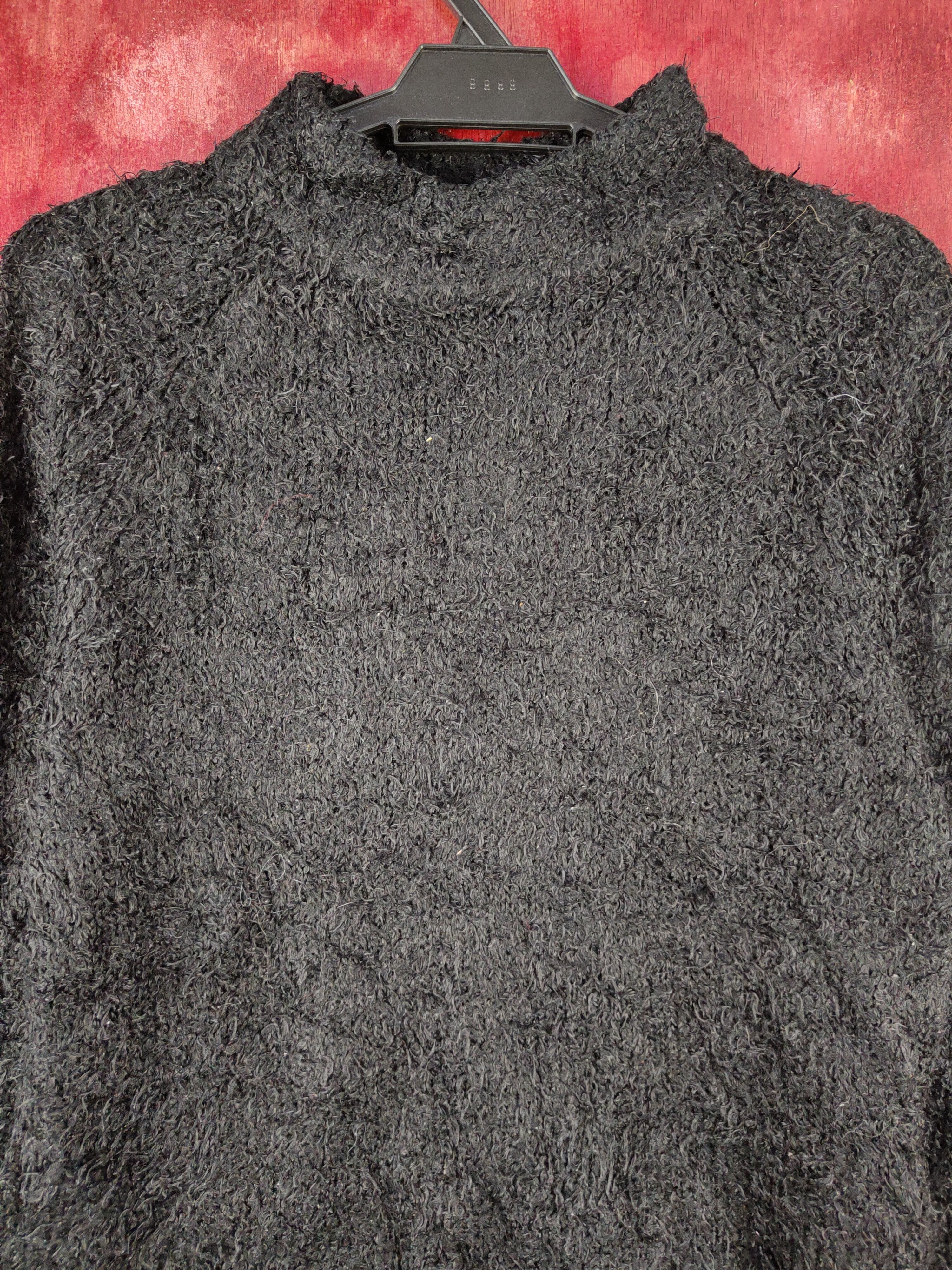 GU × Japanese Brand GU Black Shag Shaggy Fur Mohair Knitwear #S2087 Size M / US 6-8 / IT 42-44 - 2 Thumbnail