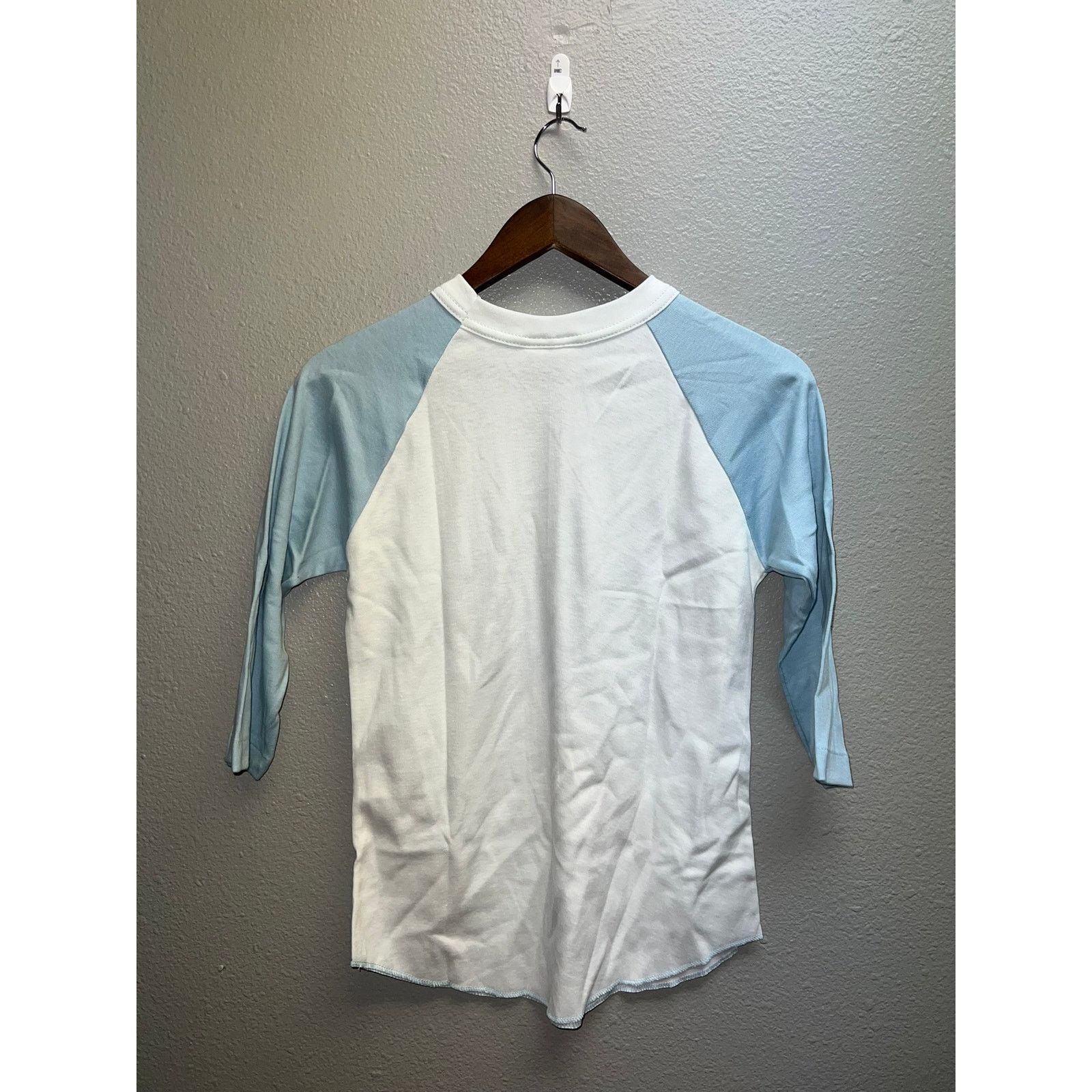 Vintage 80s Women's Lucky Star White Blue Raglan Shirt Top Women M Size M / US 6-8 / IT 42-44 - 7 Thumbnail