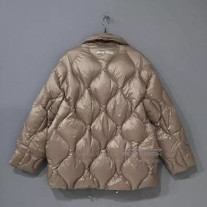 Miu Miu Miu Miu 40 Brown plaid logo down jacket Size M / US 6-8 / IT 42-44 - 3 Thumbnail