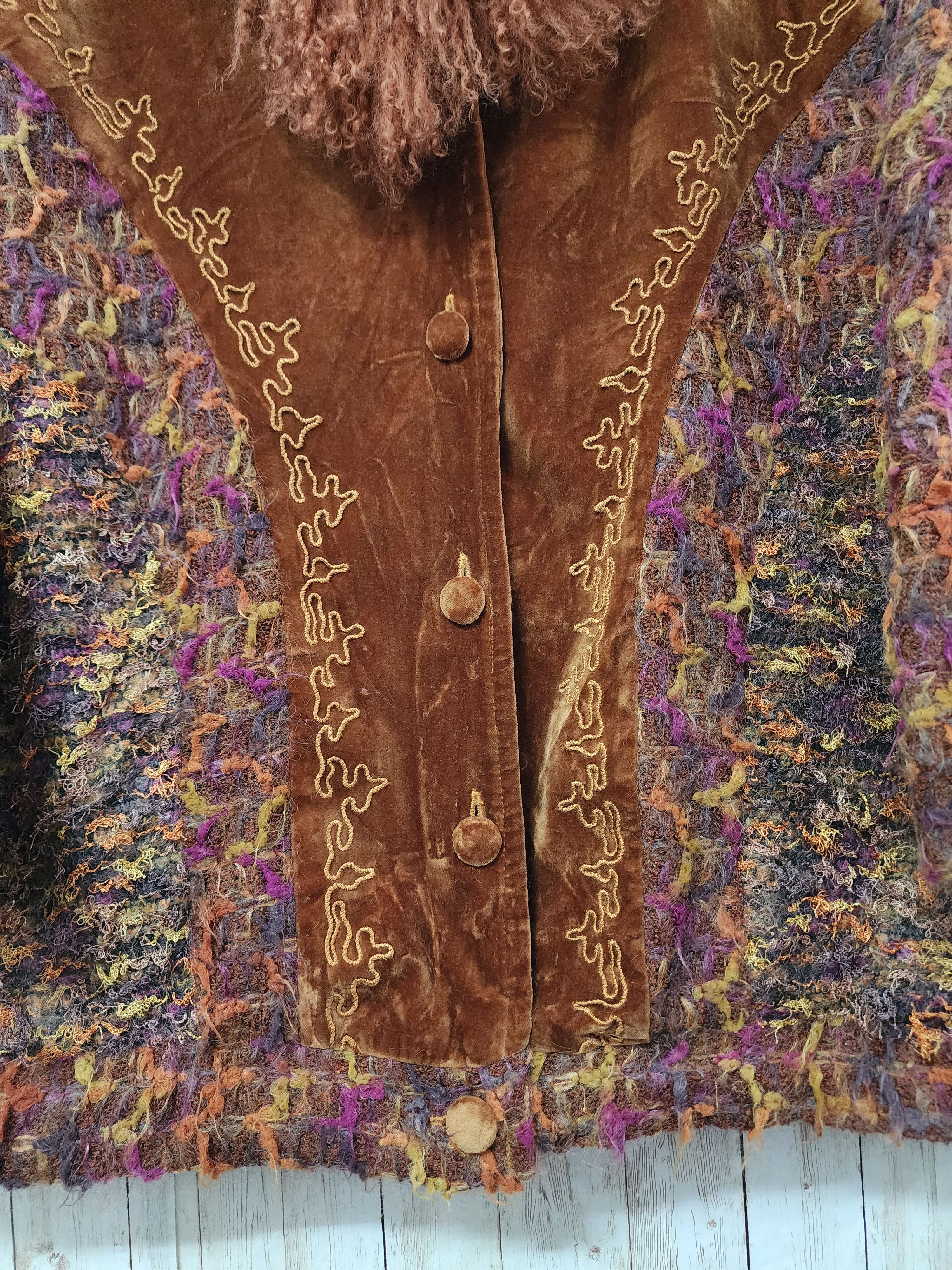 Vintage Creazioni Graziella Mohair Lana Faux Fur Button Up Jacket Size L / US 10 / IT 46 - 5 Thumbnail