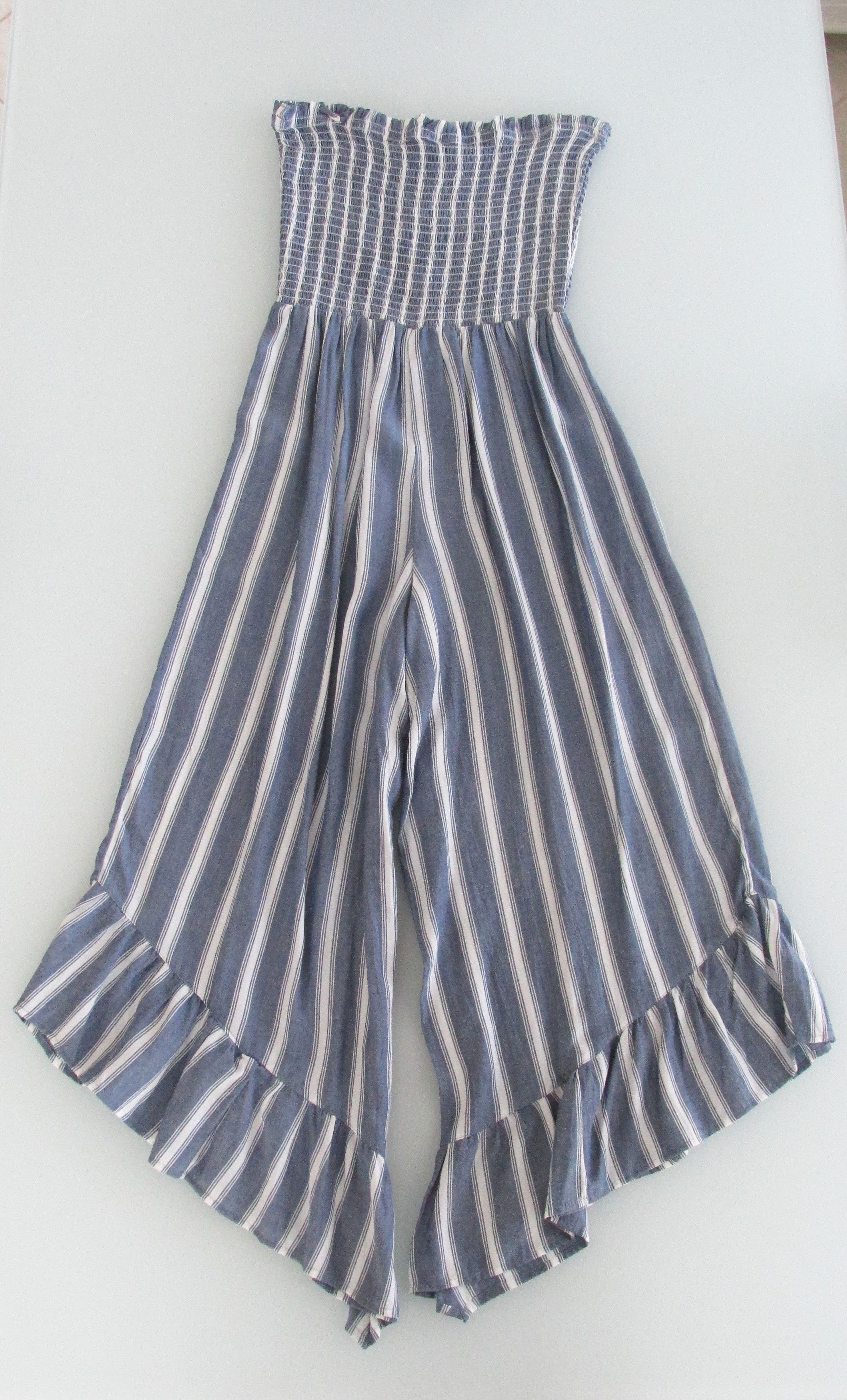 Other Angie (NWT) Wide Leg Striped Jumpsuit/Romper Size Medium Size 26" / US 2 / IT 38 - 6 Thumbnail
