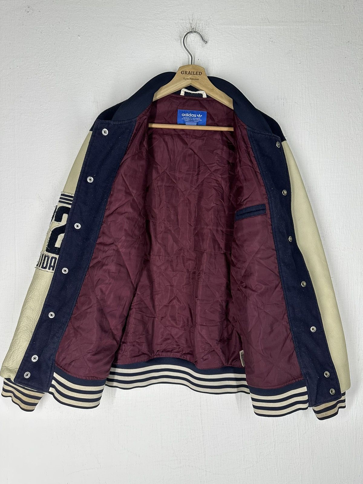 Adidas Adidas Varsity Wool/Leather Varsity Jacket Size US L / EU 52-54 / 3 - 10 Thumbnail