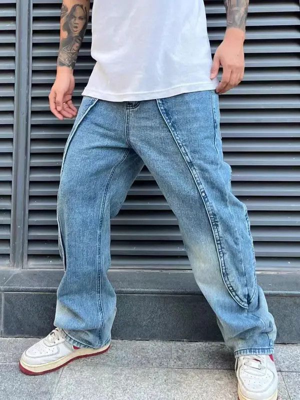 VIBE Vintage washed blue side topstitched jeans Size US 32 / EU 48 - 8 Thumbnail