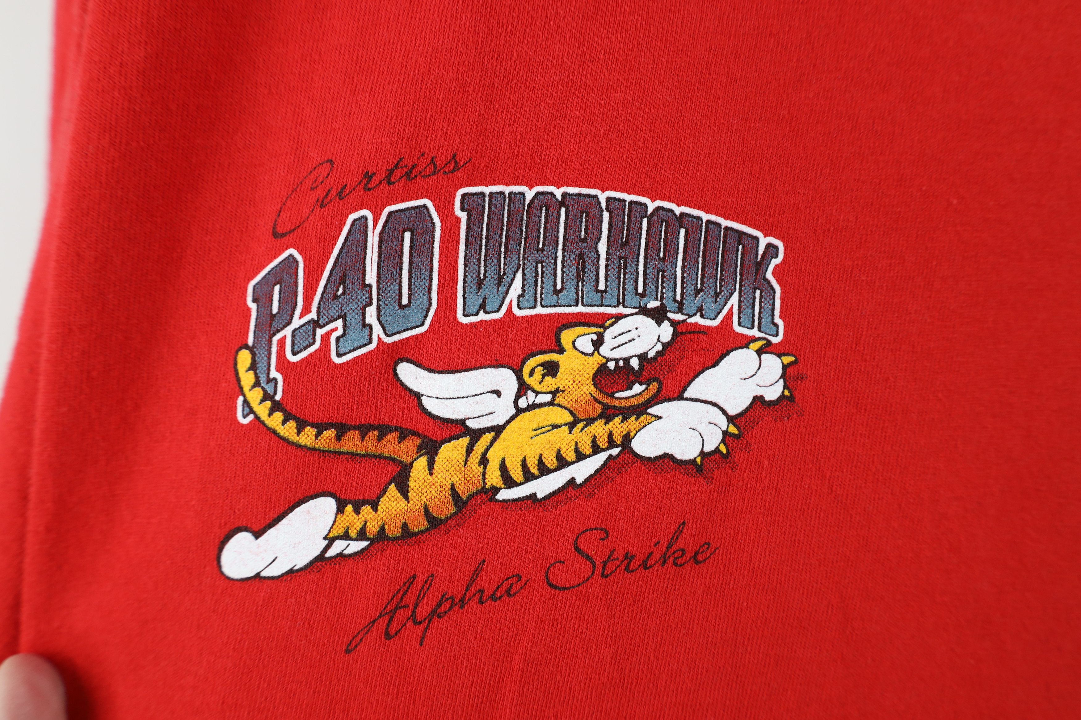 Vintage Vintage P-40 Warhawk Alpha Strike Pocket T-Shirt Red Size US XXL / EU 58 / 5 - 7 Thumbnail