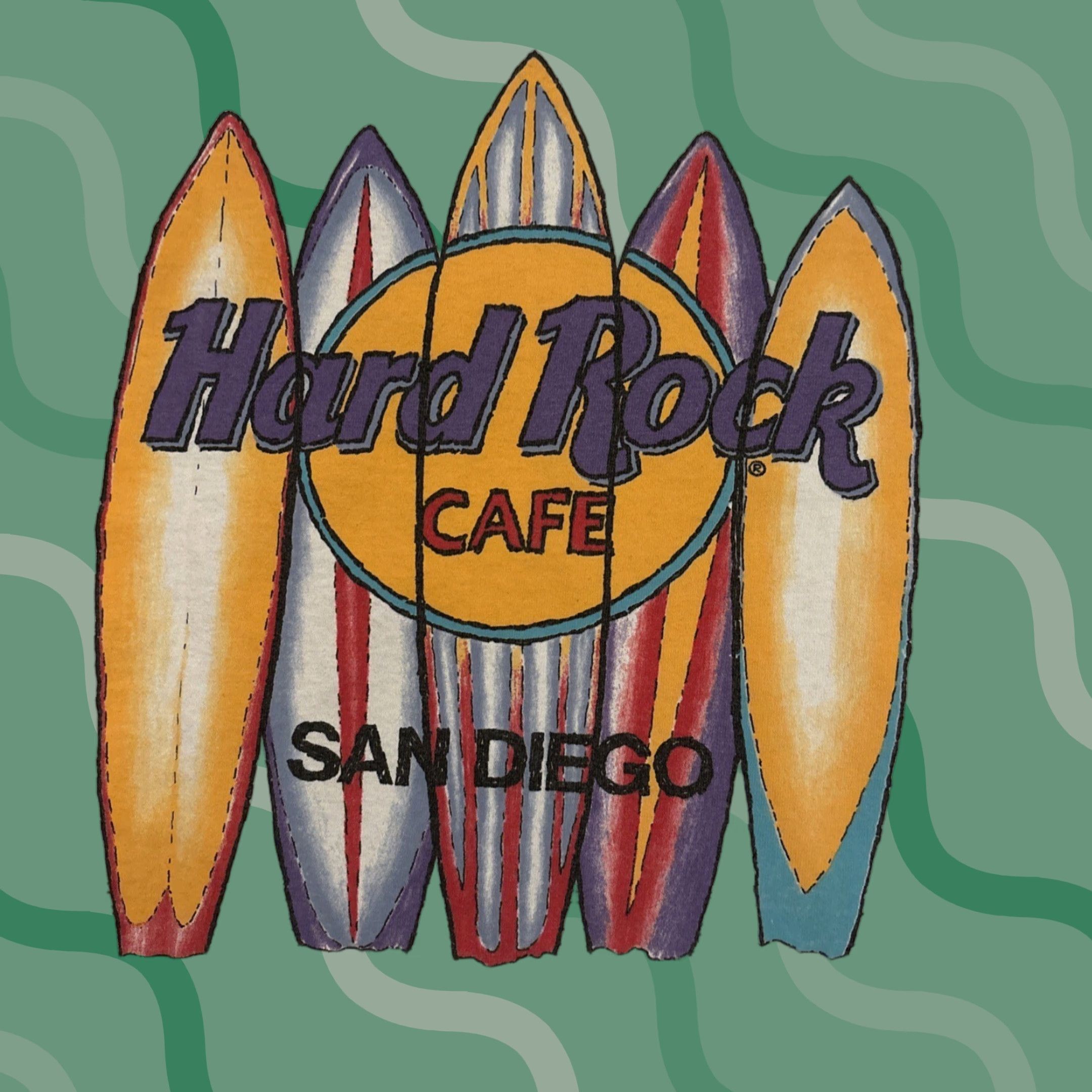Hard Rock Cafe VINTAGE Hard Rock Cafe T-Shirt San Diego Surf Board White Adult Large Single Stitch Mens Size US L / EU 52-54 / 3 - 1 Thumbnail