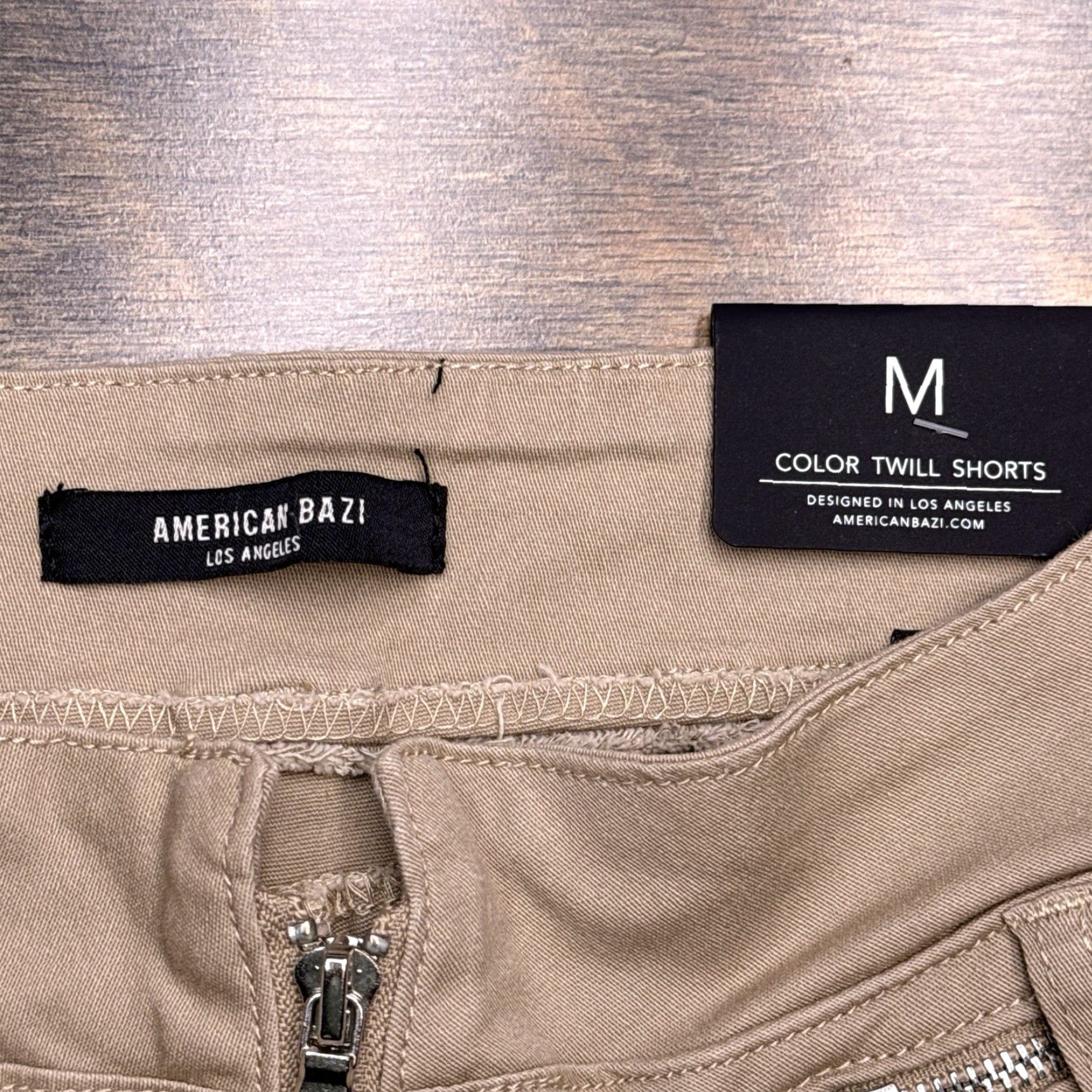 Vintage American Bazi Bermuda Shorts Womens M Tan Twill Stretch Zipper Pocket Casual New Size 32" / US 10 / IT 46 - 3 Thumbnail