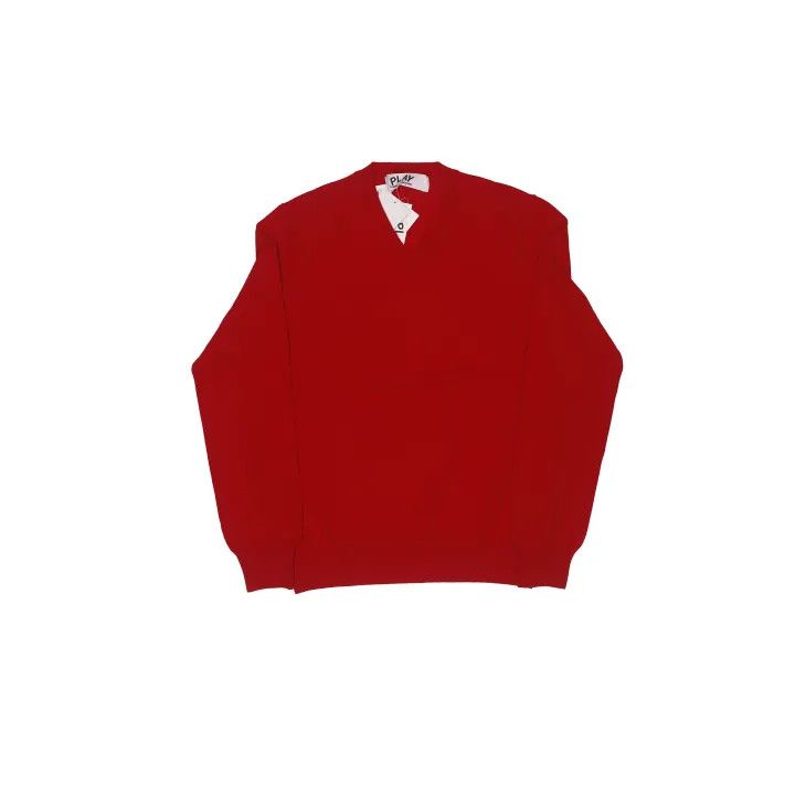 Comme des Garcons Comme des Garçons Play Red Heart V-Neck Sweater 0079 Size M / US 6-8 / IT 42-44 - 1 Thumbnail