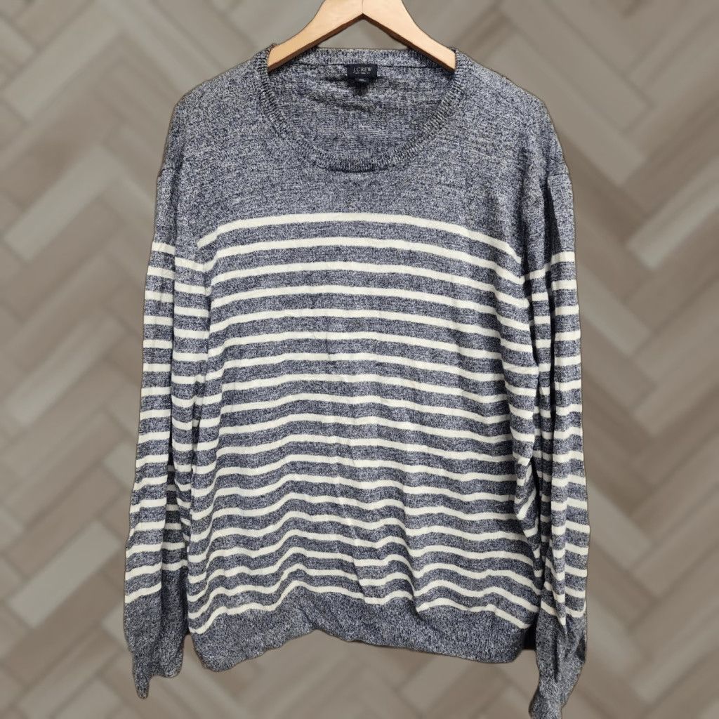 J.Crew J.CREW Sweater Shirt? No. Title: J.CREW Mens XL Striped Mock Neck Knit Pullover Long Sleeve COLOR Multicolor Cotton Linen? Size US XL / EU 56 / 4 - 1 Thumbnail