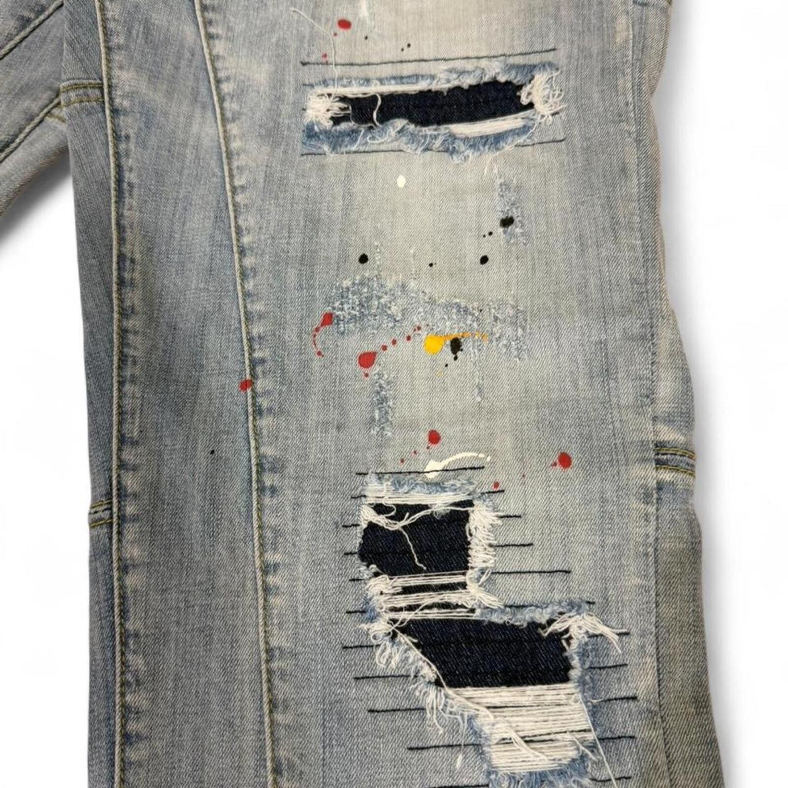 True Religion DSQUARED2 ripped look with paint splatter design Size US 32 / EU 48 - 5 Thumbnail