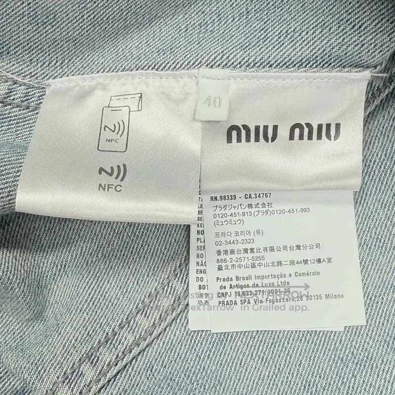 Miu Miu Miu Miu Light Blue Denim Jacket for Women . Size XS / US 0-2 / IT 36-38 - 6 Thumbnail