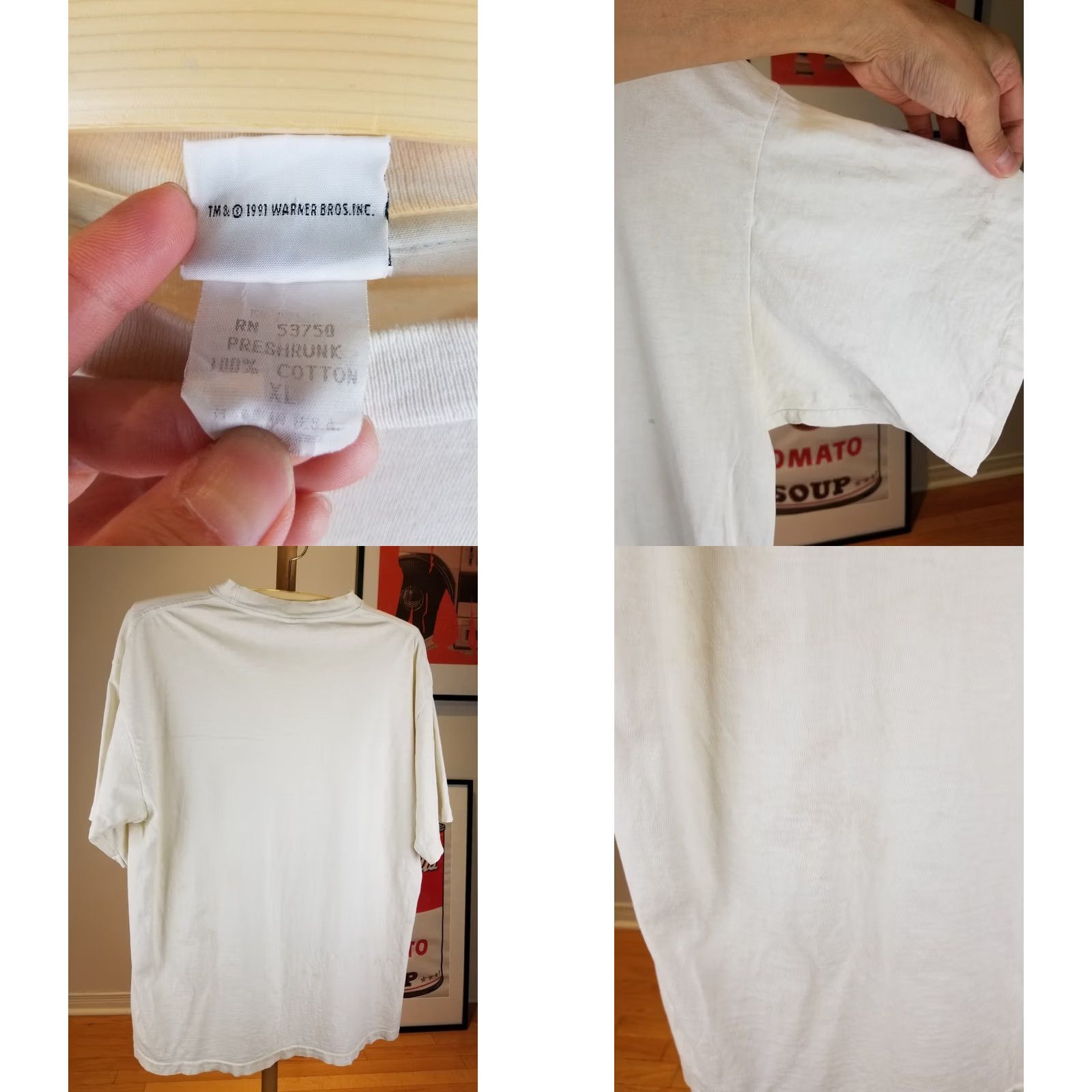 Vintage VINTAGE 1991 BUGS BUNNY WARNER BROS INC. SINGLE STITCH COTTON T-SHIRT SZ XLARGE Size US XL / EU 56 / 4 - 8 Thumbnail