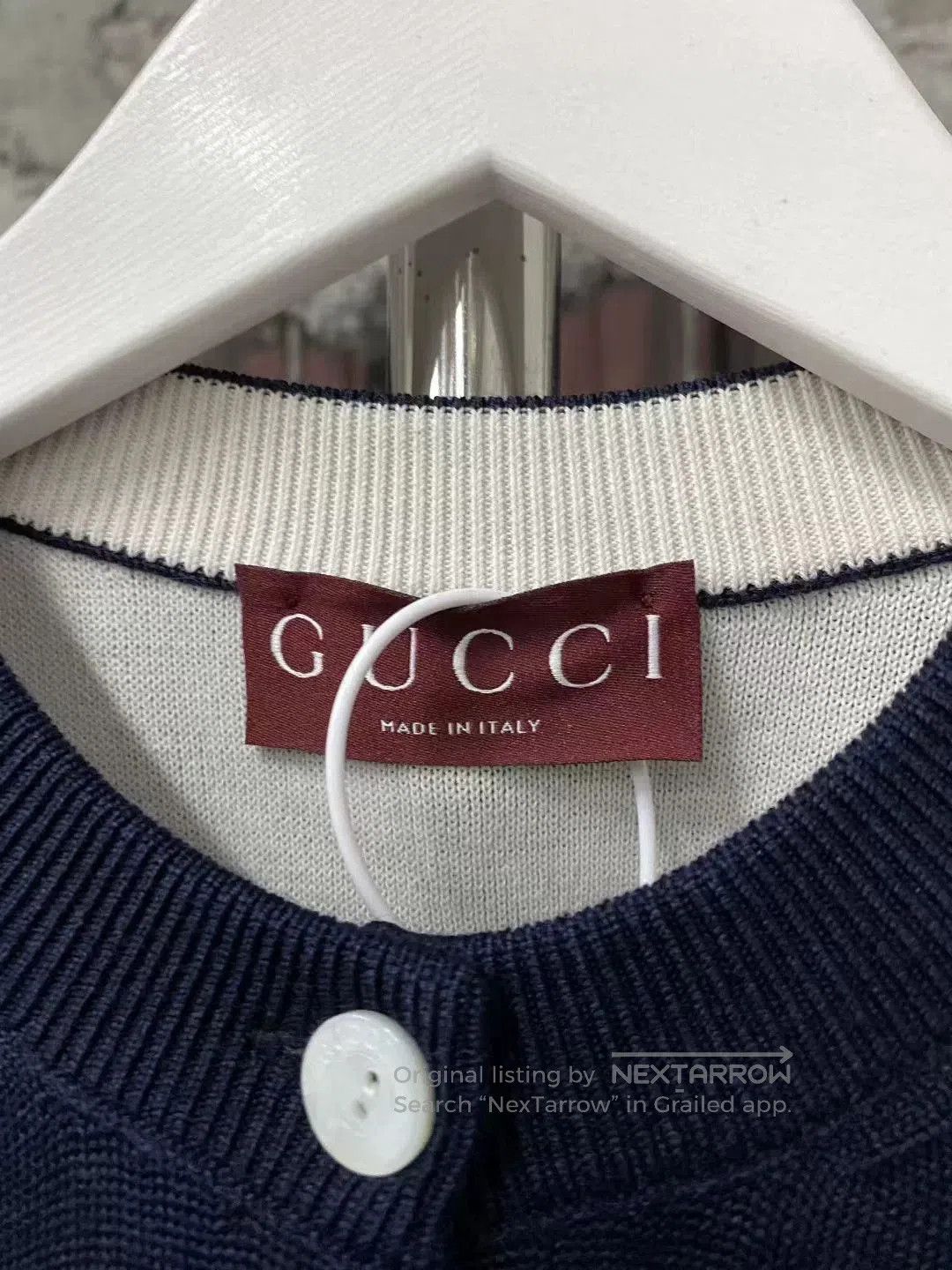 Gucci blue logo wool cardigan by gucci. Size US M / EU 48-50 / 2 - 6 Thumbnail