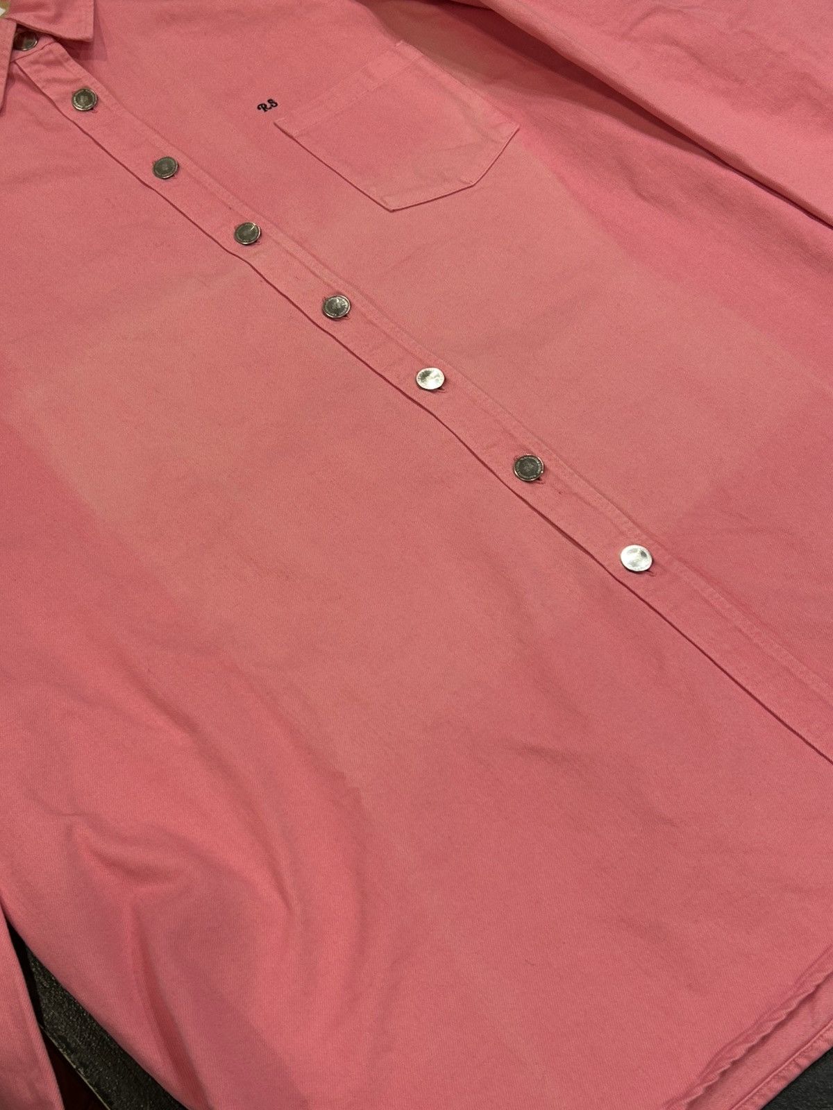 Raf Simons Raf Simons Oversized Pink Denim Overshirt Size US XL / EU 56 / 4 - 3 Thumbnail