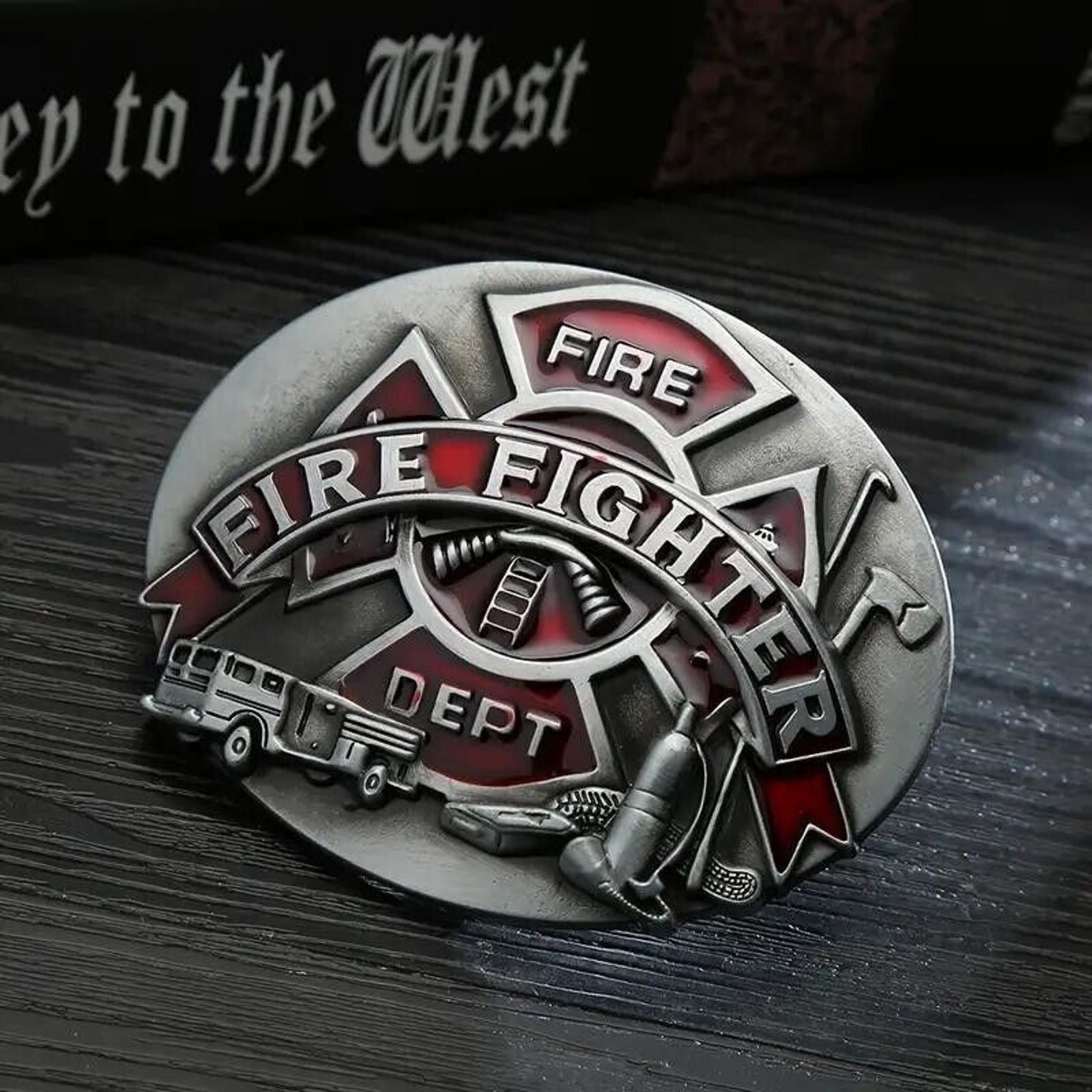 Other Fire Department Men's Cowboy Belt Buckle • Fireman Size ONE SIZE - 4 Thumbnail
