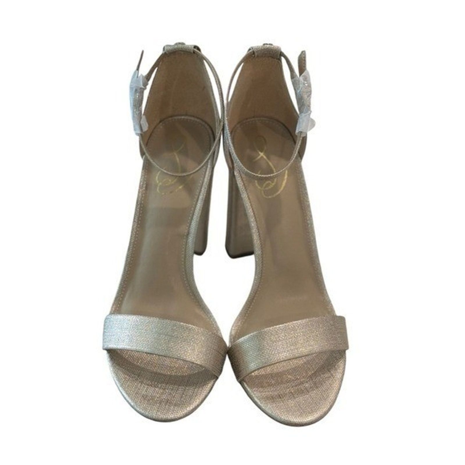 Sam Edelman Sam Edelman Gold Glitter Block Ankle Strap Heels Size 10.5M Size US 10.5 / IT 40.5 - 10 Thumbnail