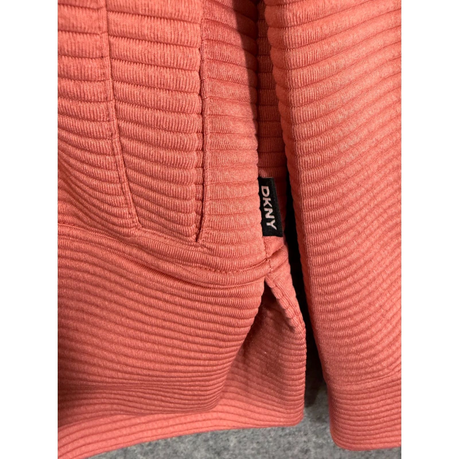 DKNY DKNY Ottoman Full-Zip Hoodie Womens L Faded Rose Ribbed Stretch Pockets NWT Size L / US 10 / IT 46 - 5 Thumbnail