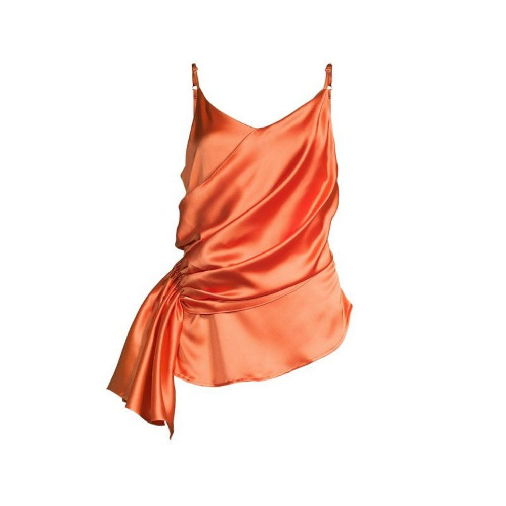 Other New Cliche Draped Satin Slip Orange Coral Top Size XS Size XS / US 0-2 / IT 36-38 - 3 Thumbnail