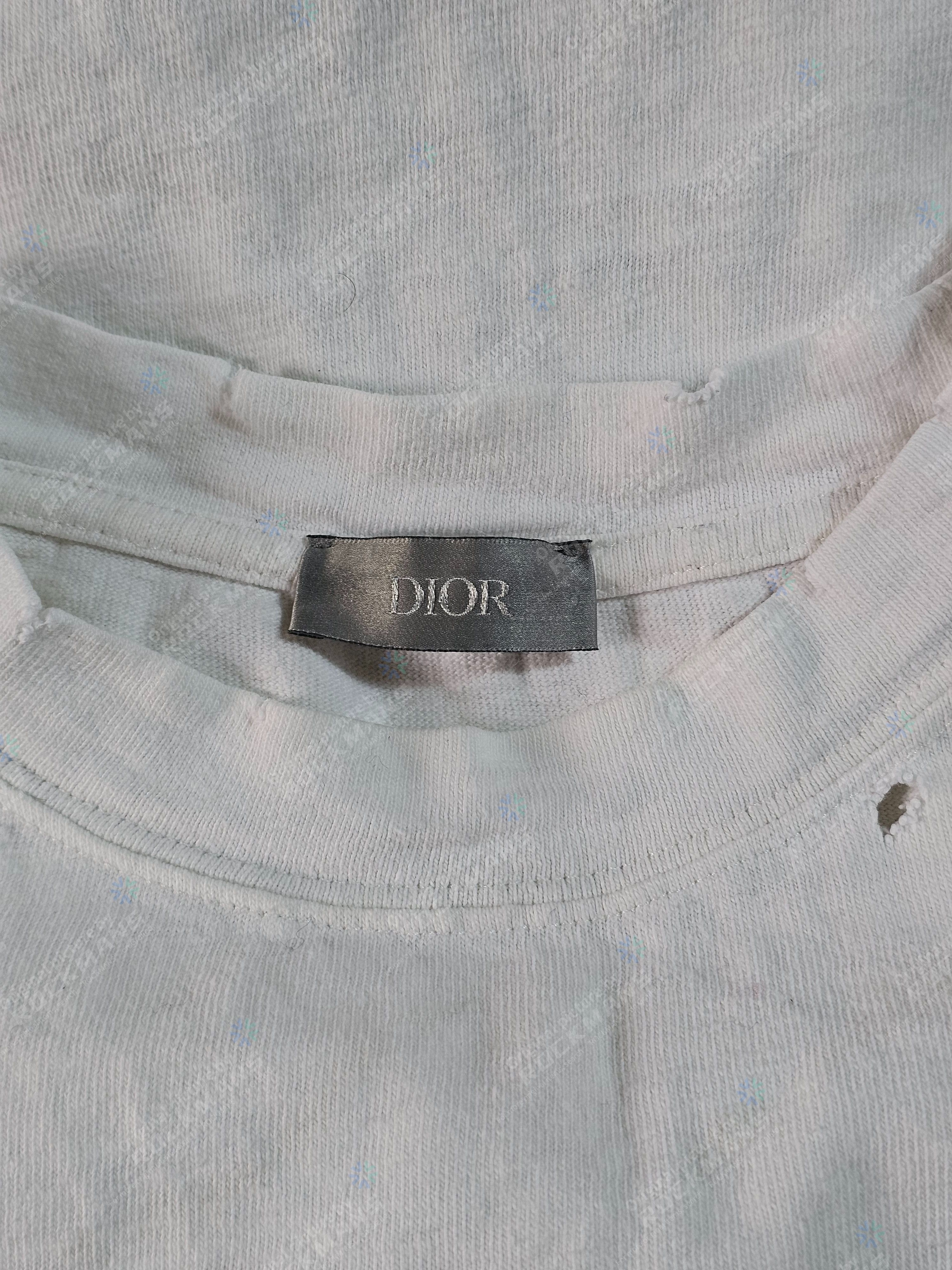 Dior DIOR FW23 Logo Print Distressed Casual OS T-Shirt Size M Size US M / EU 48-50 / 2 - 5 Thumbnail