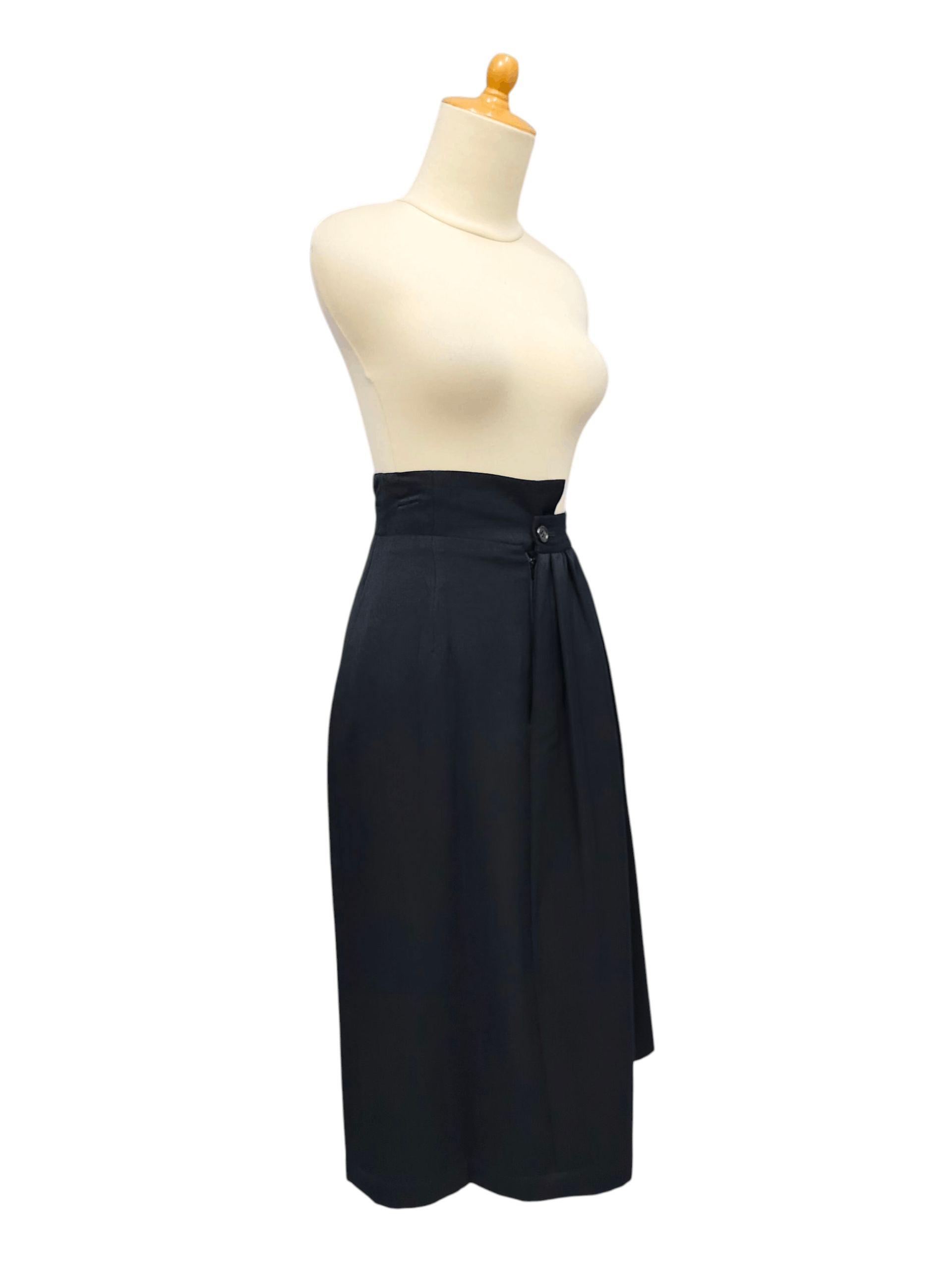 Comme des Garcons AD1988 CDG📕 Archive High Waist Asymmetrical Wrap Skirt Size 28" / US 6 / IT 42 - 7 Thumbnail
