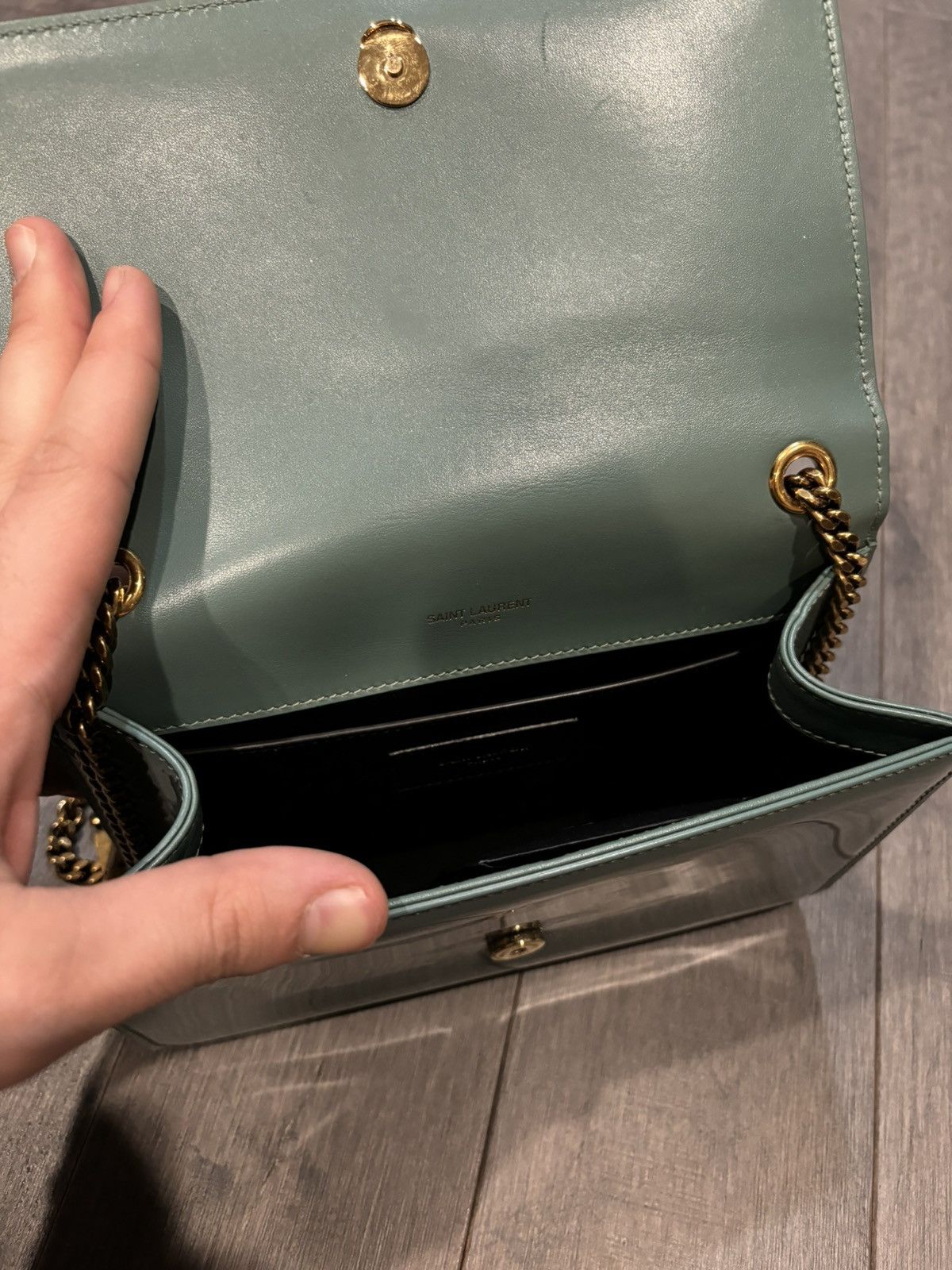 Yves Saint Laurent YSL patent leather clutch bags green Size ONE SIZE - 5 Thumbnail