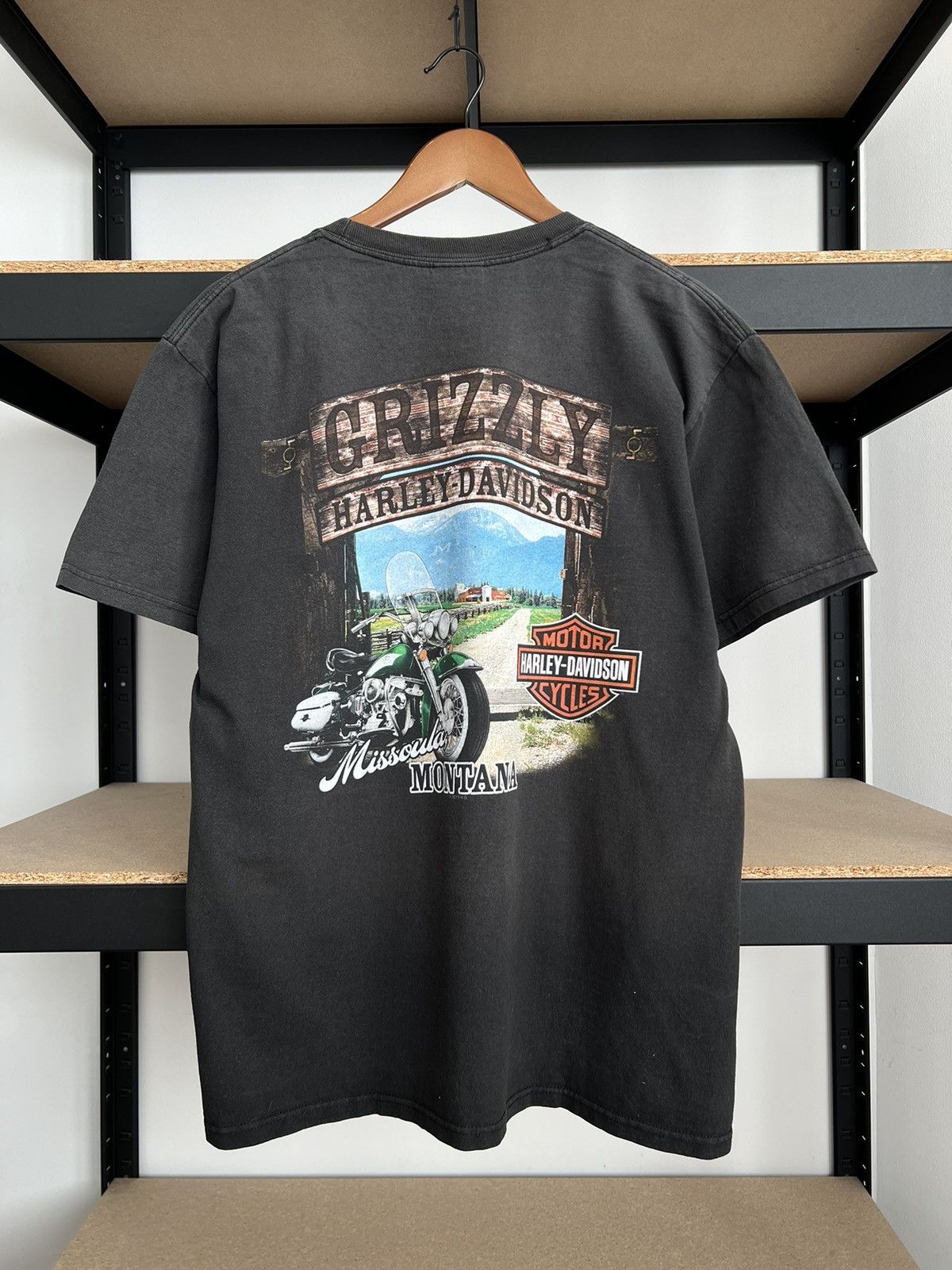 Vintage 2013 Harley Davidson Grizzly Montana Black T-shirt