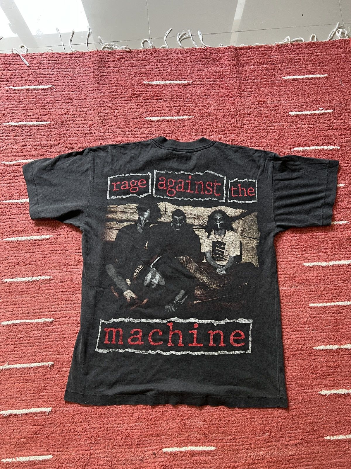 Band Tees Rage Against The Machine Faded Black tshirr rare Size US XL / EU 56 / 4 - 3 Thumbnail