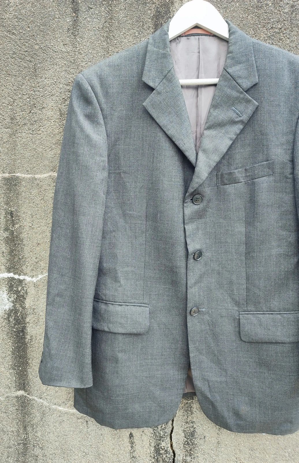 Japanese Brand × Kansai Yamamoto × Vintage Vintage Kansai Yamamoto Homme Grey Blazer – Size 40R Size 40R - 3 Thumbnail