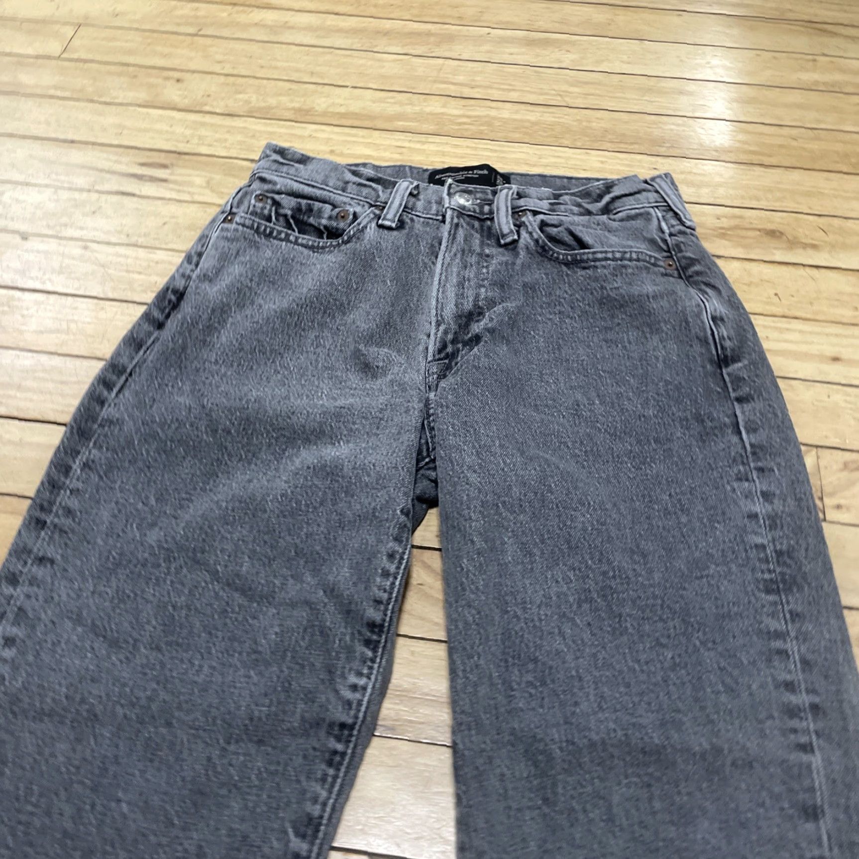 Abercrombie & Fitch Abercrombie & Fitch Jeans A&F Vintage Stretch Loose Gray Black Denim 28x28 90's Straight Jeans Mens Regular 5-Pocket Theme Vintage Streetwear Size US 28 / EU 44 - 3 Thumbnail