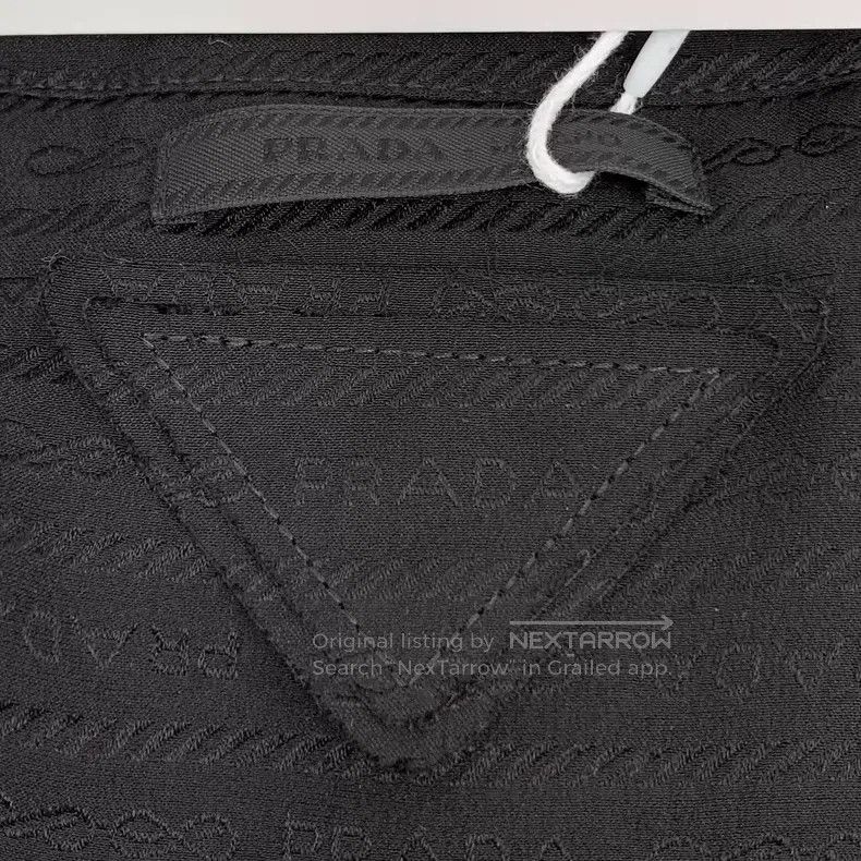 Prada Prada 22 black striped logo letter full-print mulberry sil Size XS / US 0-2 / IT 36-38 - 5 Thumbnail