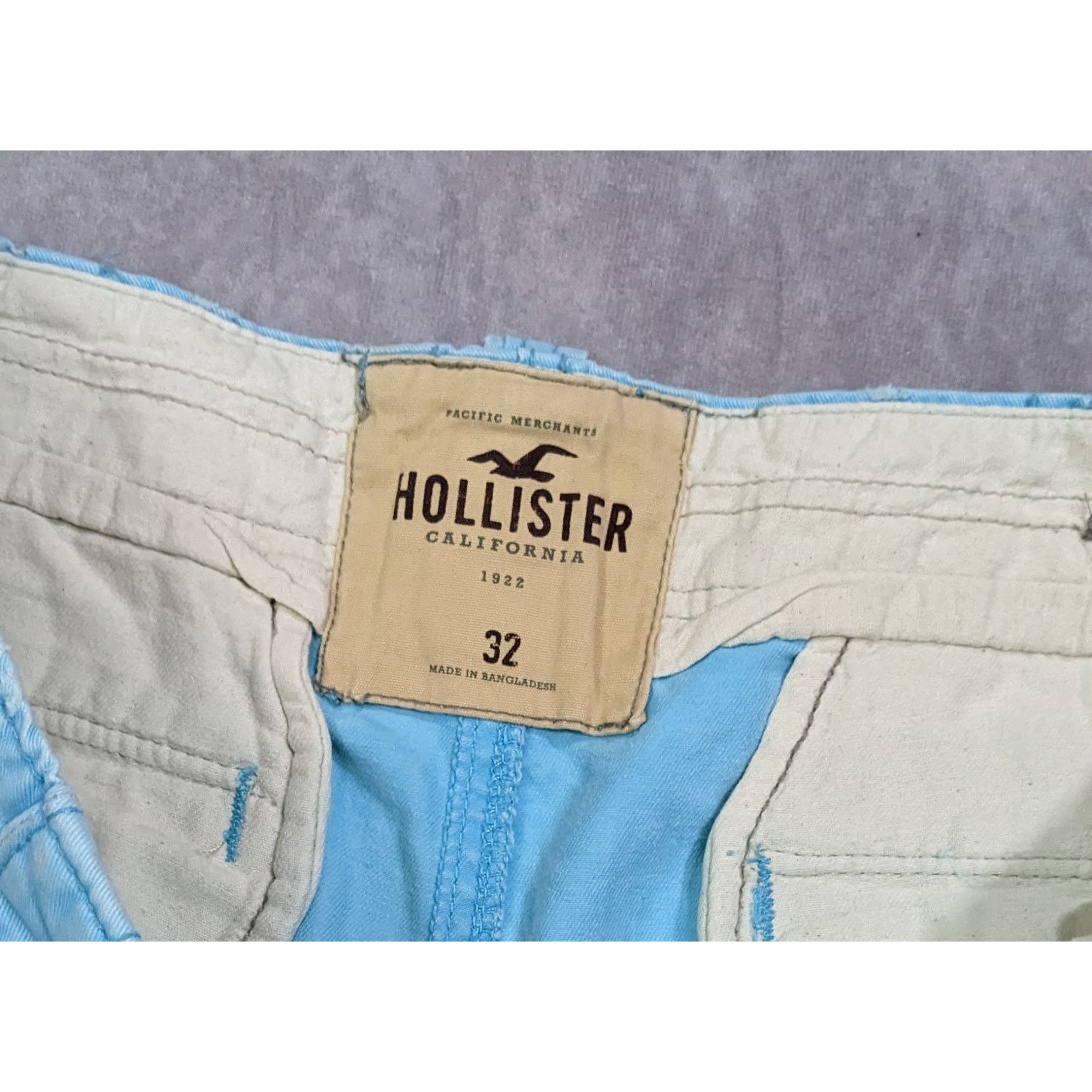 Hollister Preppy Light Blue Summer Shorts by Hollister Size US 32 / EU 48 - 8 Thumbnail
