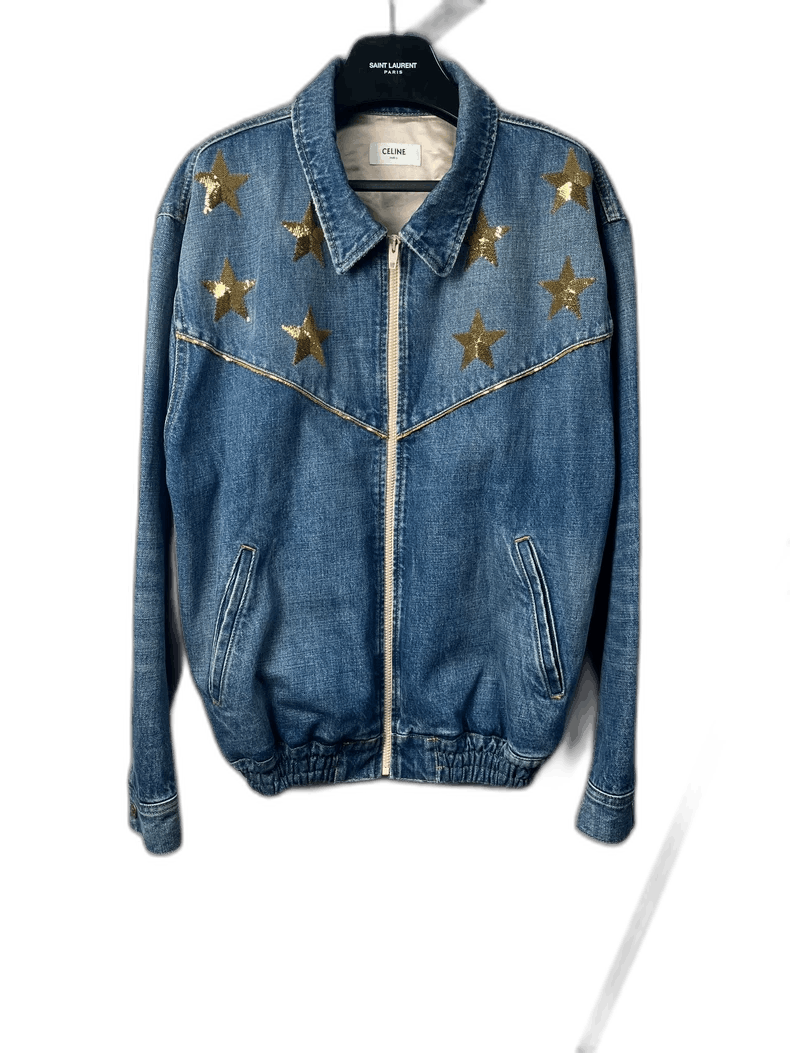 Celine Celine Denim Jacket with Golden Stars Size US S / EU 44-46 / 1 - 1 Thumbnail