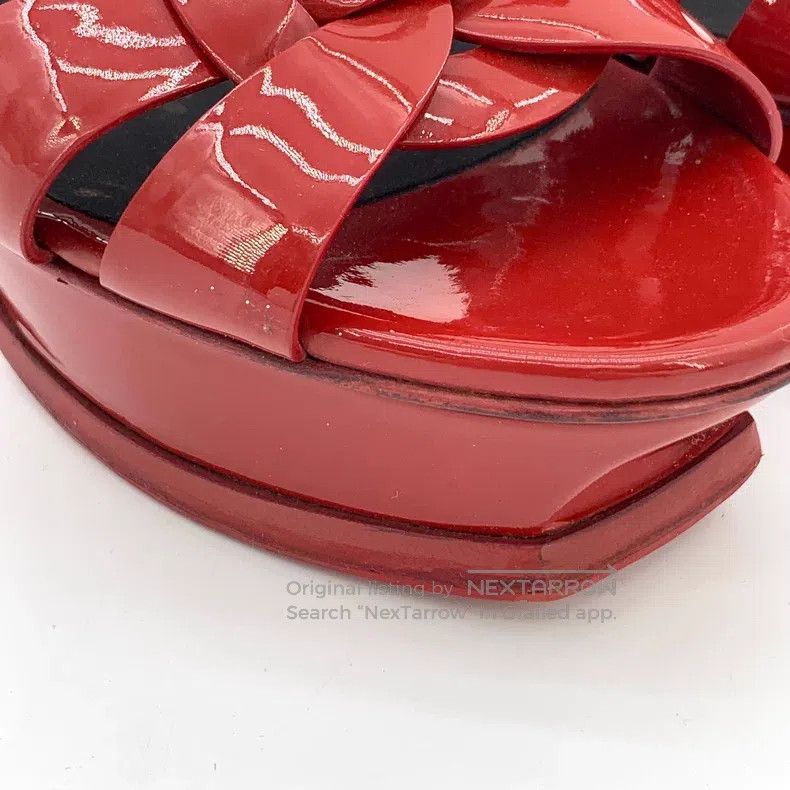 Saint Laurent Paris Saint Laurent Paris Red Patent Leather One-Strap Buckle Hi Size US 7 / IT 37 - 9 Thumbnail