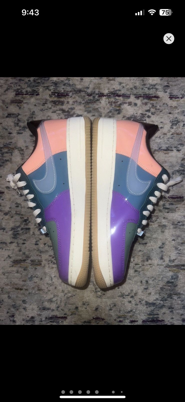 Nike × Undefeated Undefeated Nike Air Force 1 Patent Leather Sz 10 Size US 10 / EU 43 - 2 Thumbnail