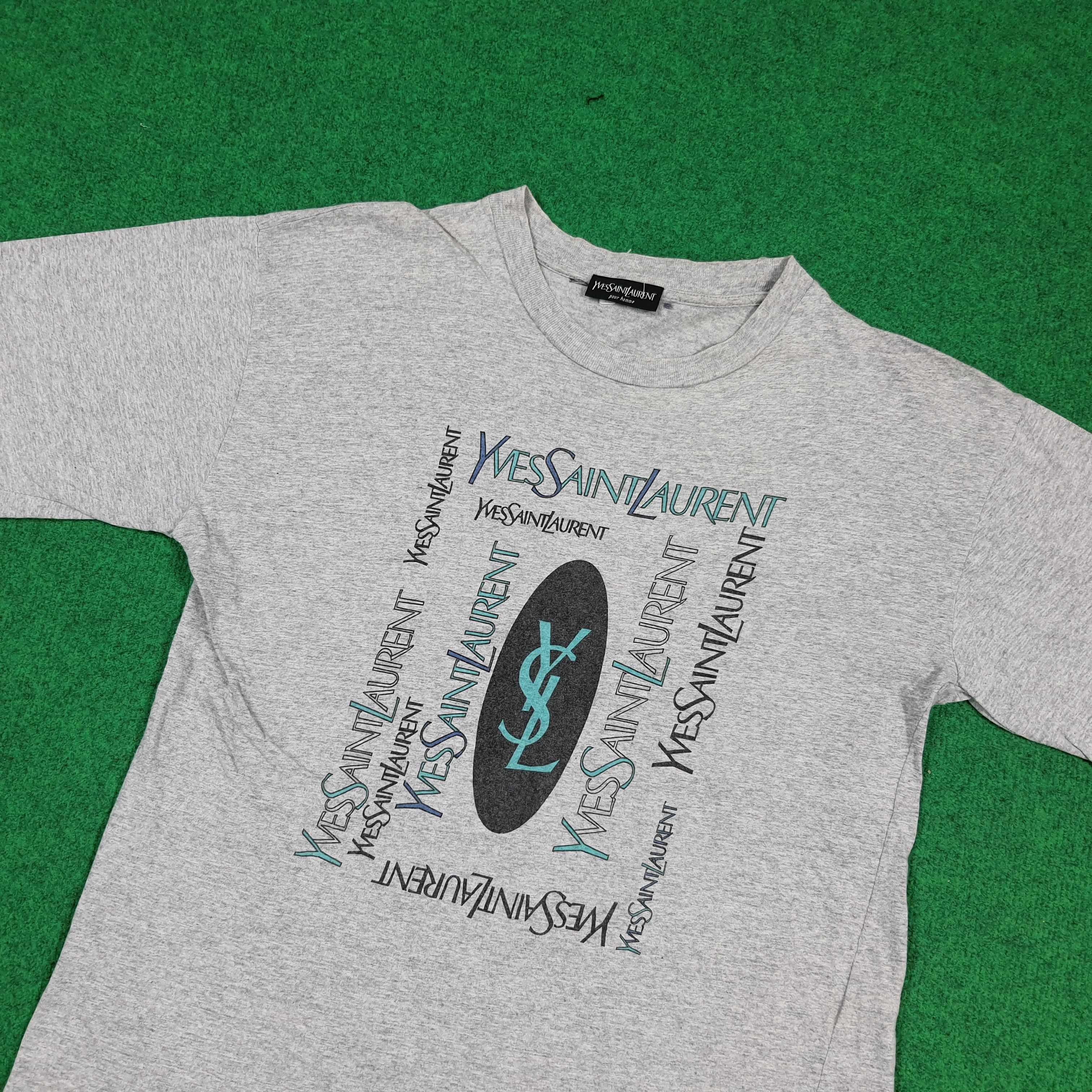 Yves Saint Laurent Vintage Yves Saint Laurent YSL Big Logo Tshirt C294N22 Size US M / EU 48-50 / 2 - 2 Thumbnail