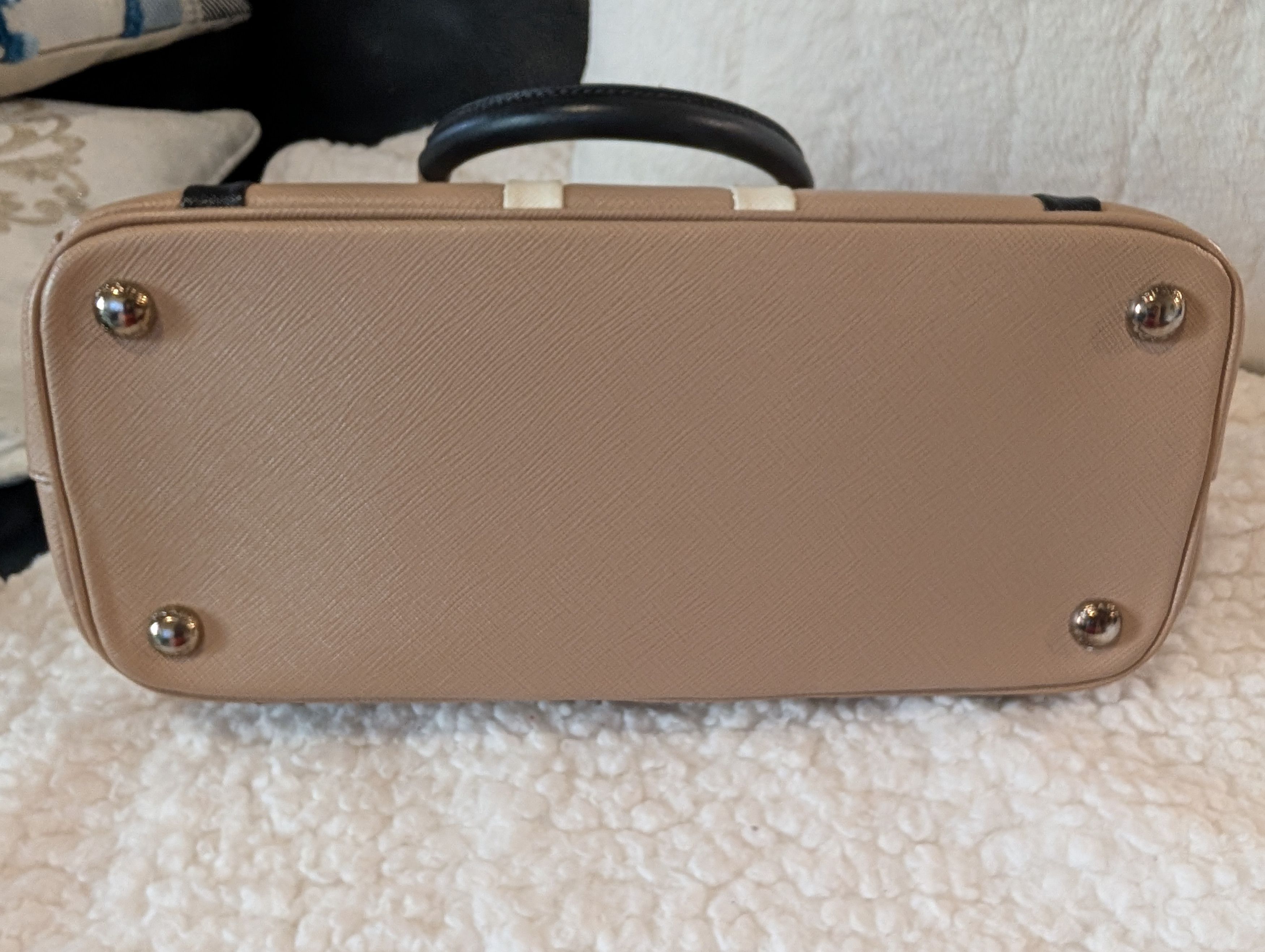 Prada PRADA tricolor stripe Saffiano Top Handle Satchel Size ONE SIZE - 12 Thumbnail