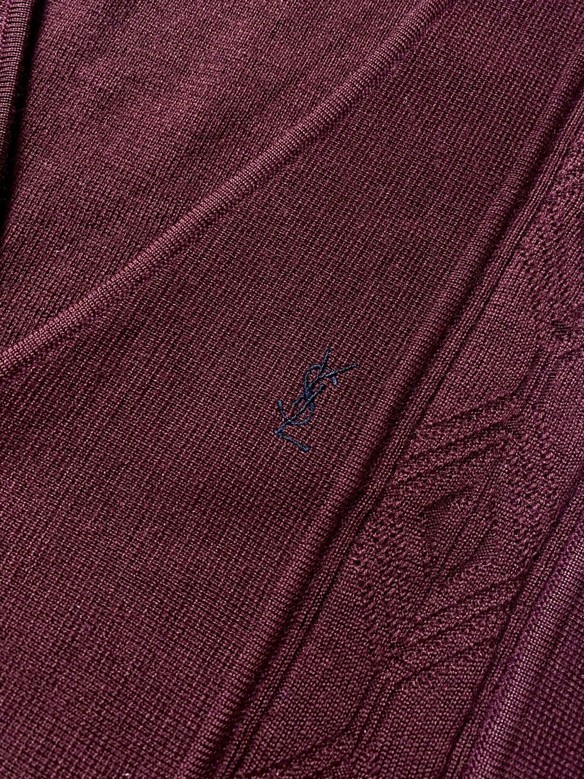 Yves Saint Laurent Vintage Yves Saint Lauren Maroon Knit Vest Size US M / EU 48-50 / 2 - 5 Thumbnail