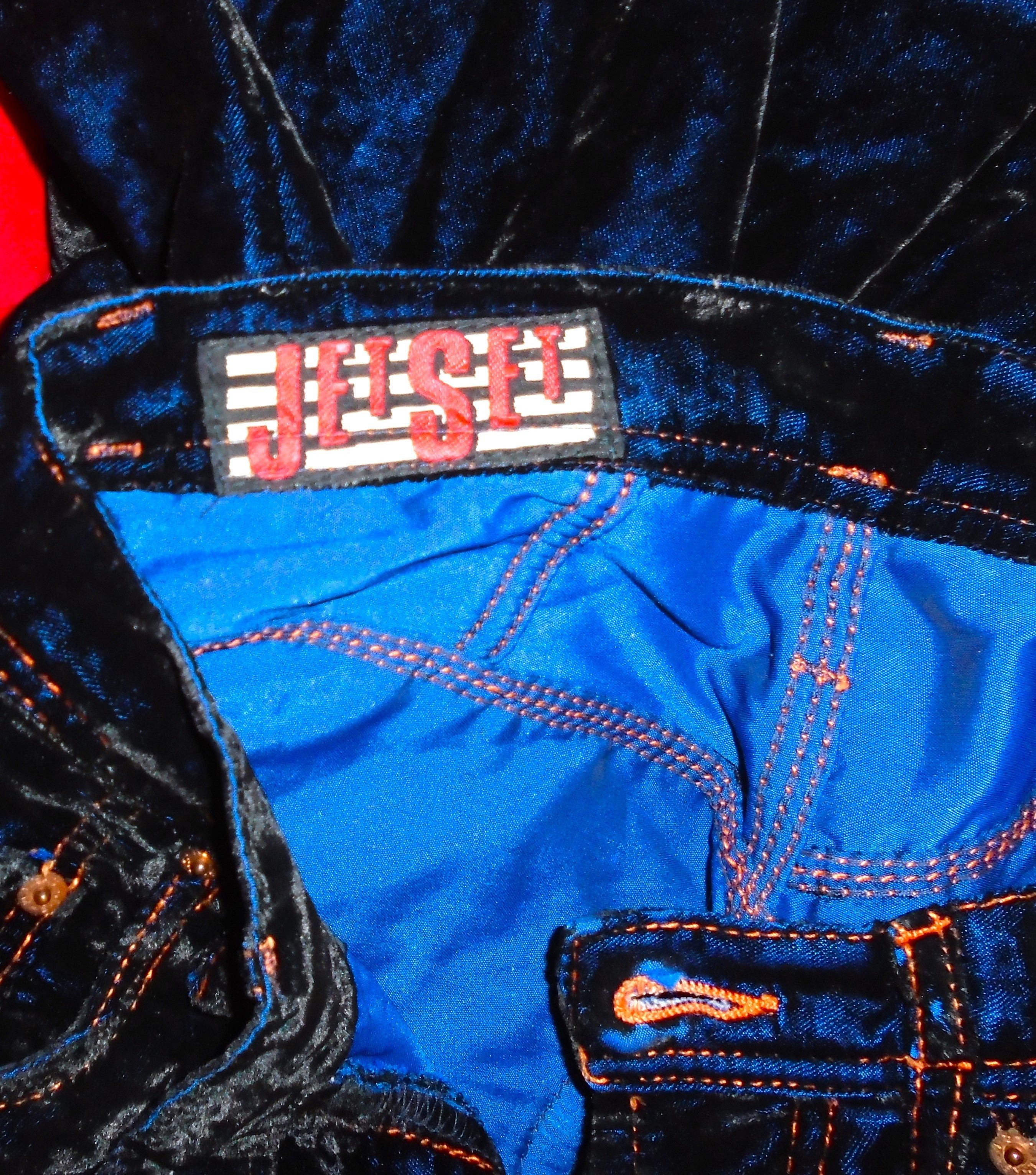 JET SET Vintage Jet Set Royal Blue Black Velvet Pants 28w Size 28" / US 6 / IT 42 - 8 Thumbnail